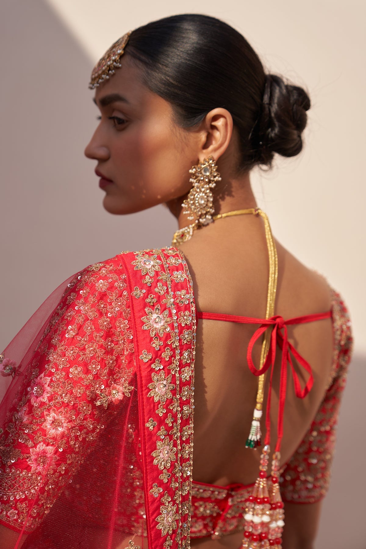 Red Double Dupatta Lehenga Set