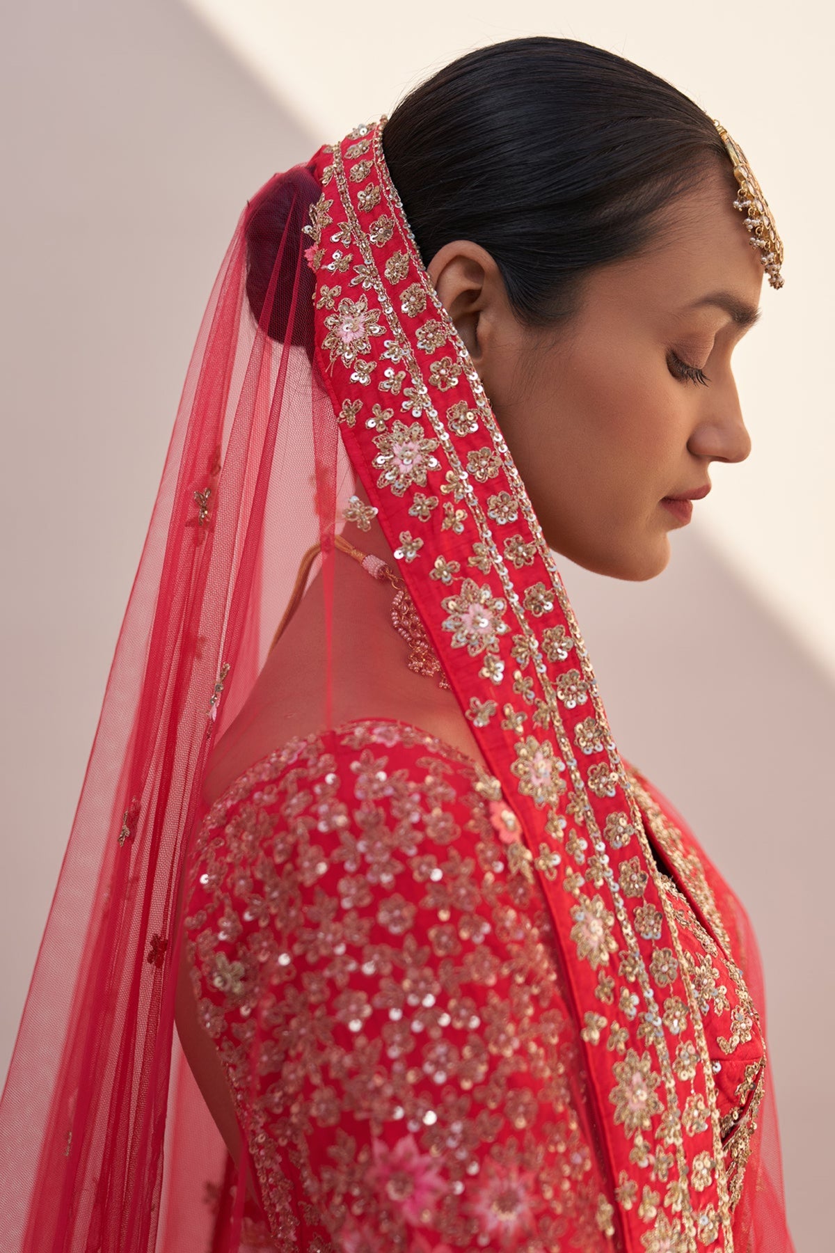 Red Double Dupatta Lehenga Set