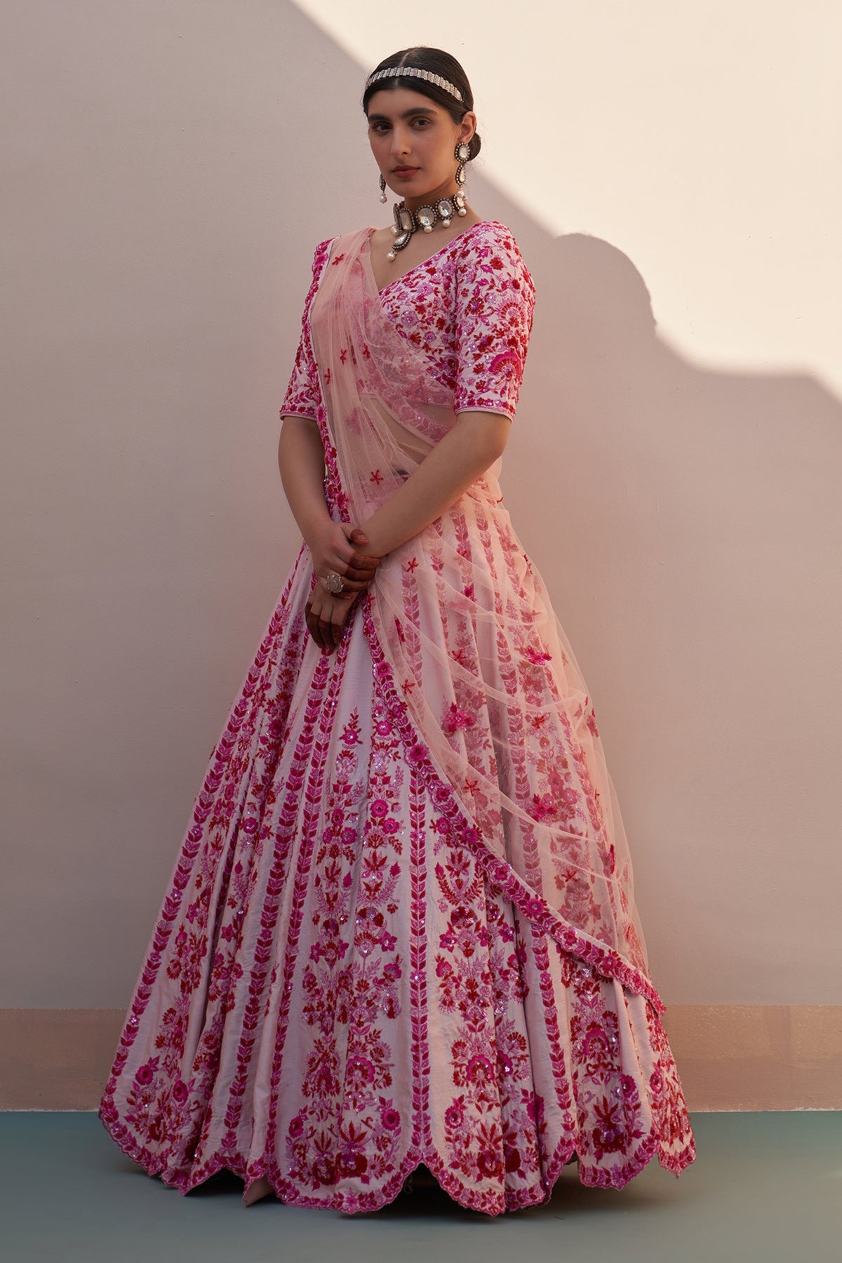 Blush Double Dupatta Lehenga Set
