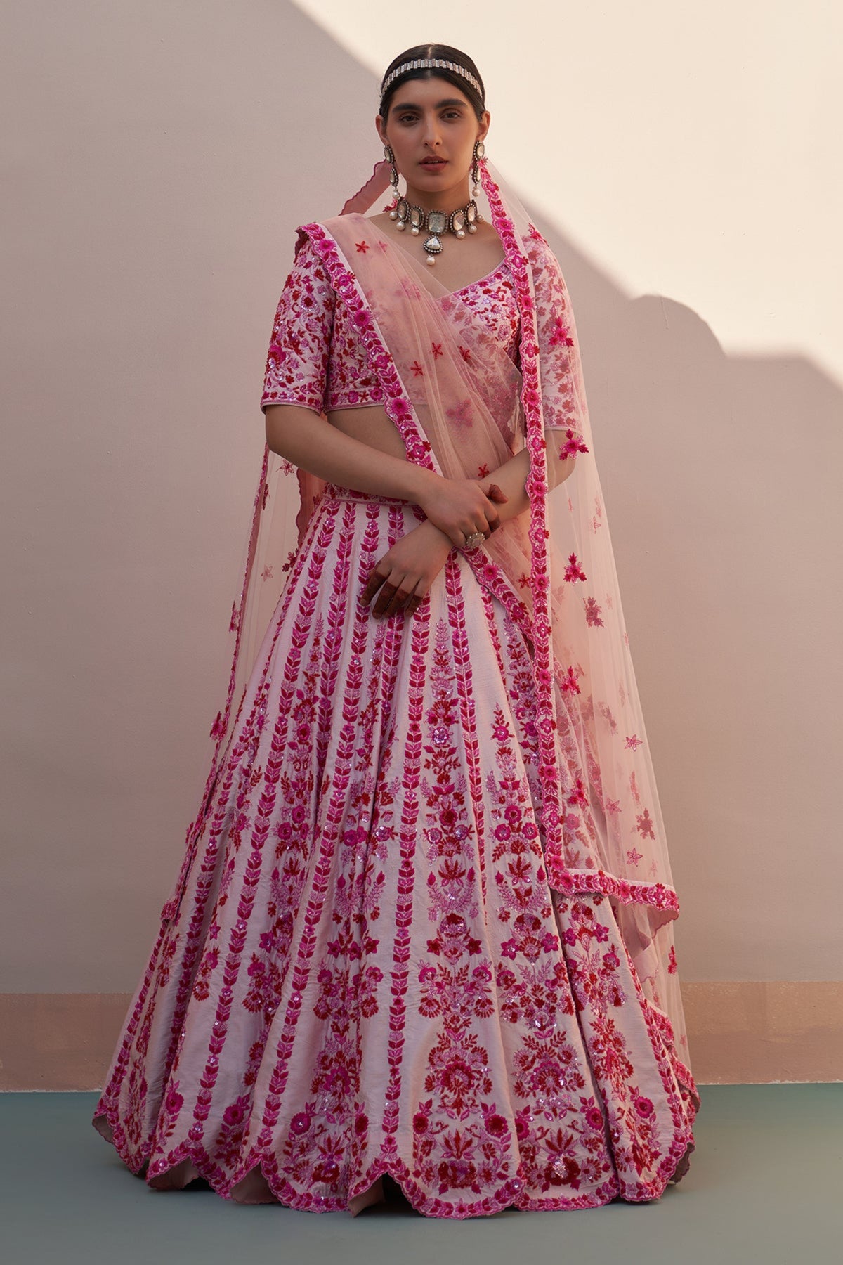 Blush Double Dupatta Lehenga Set
