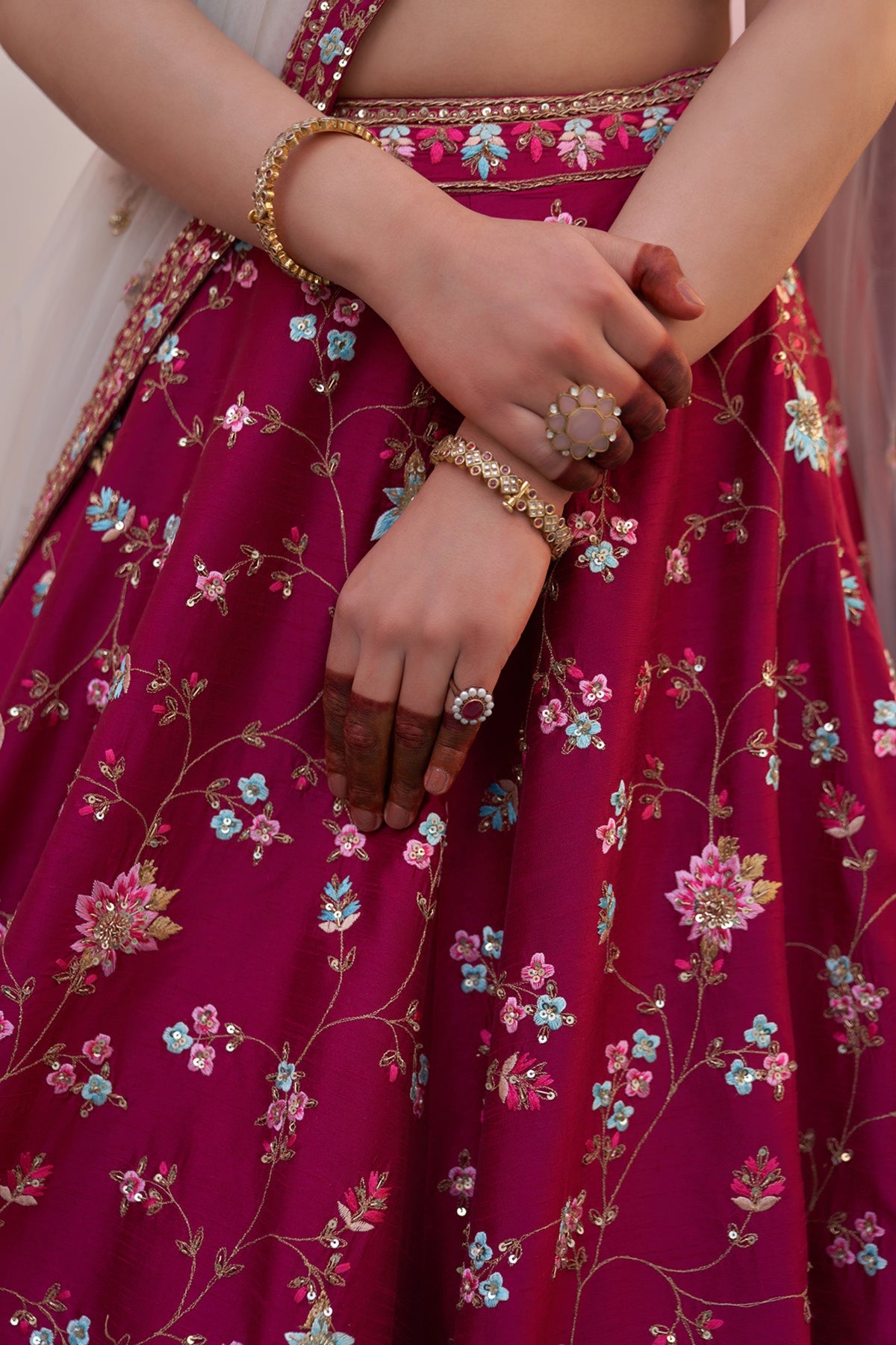 Wine Lehenga Set with Double Dupatta