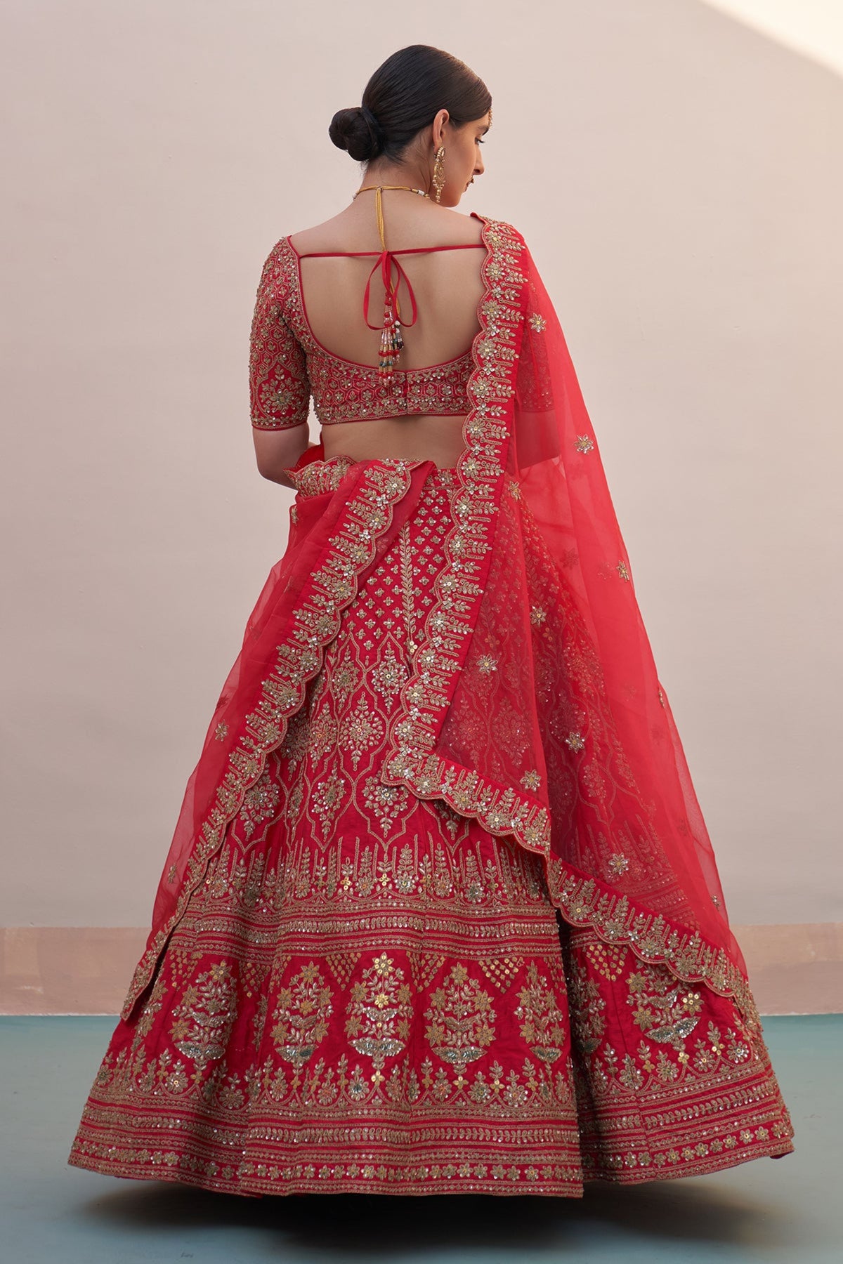 Embroidered Red Lehenga Set