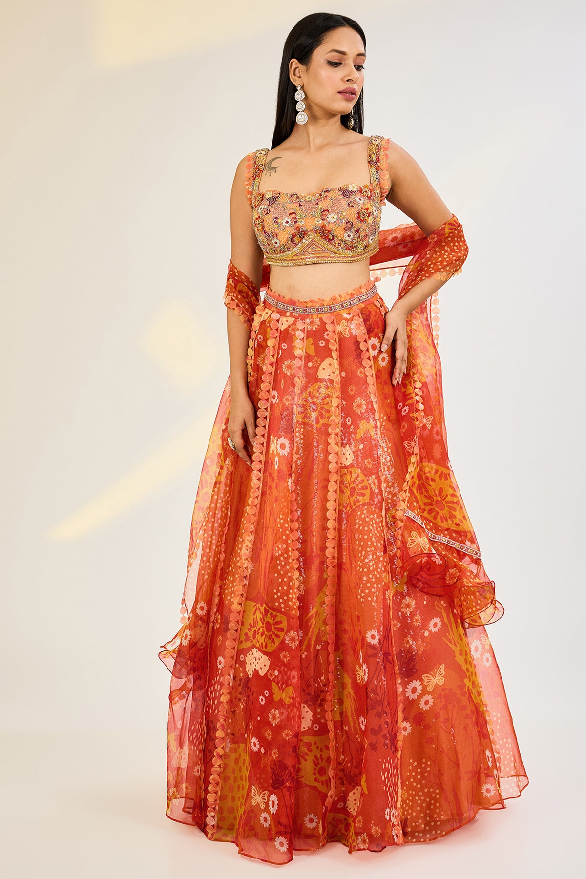 Orange Lehenga Set