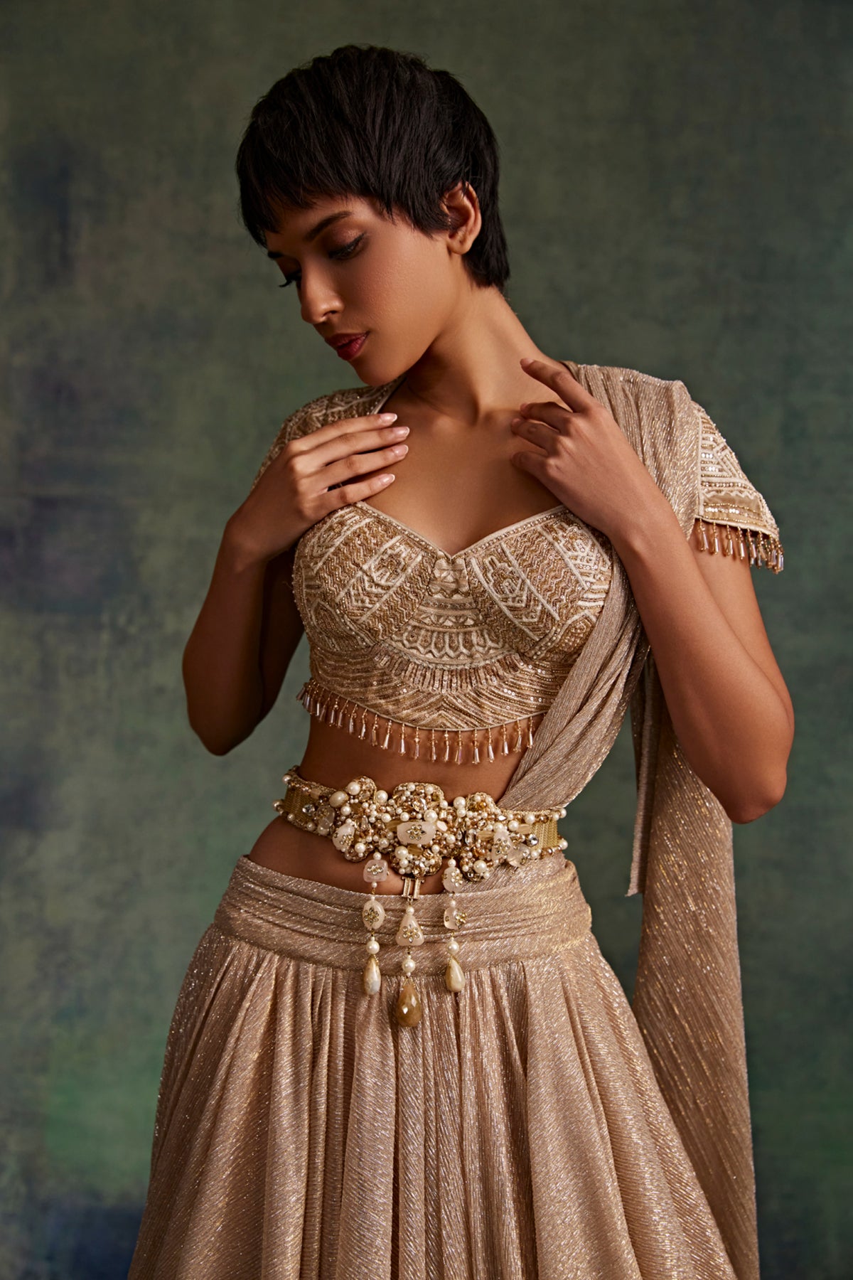 Ivory Jeweled Belt