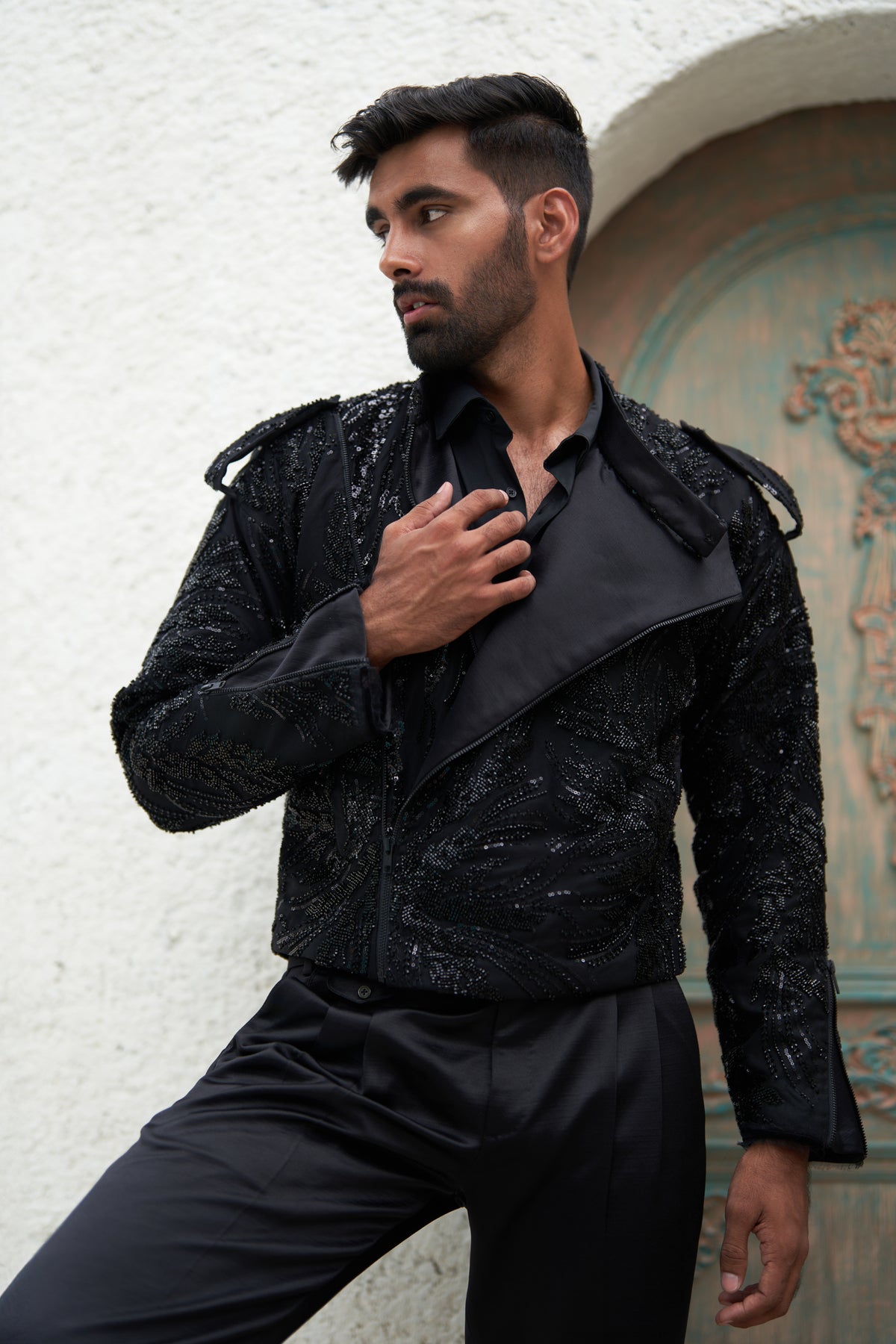 Black Faiz  Biker Jacket