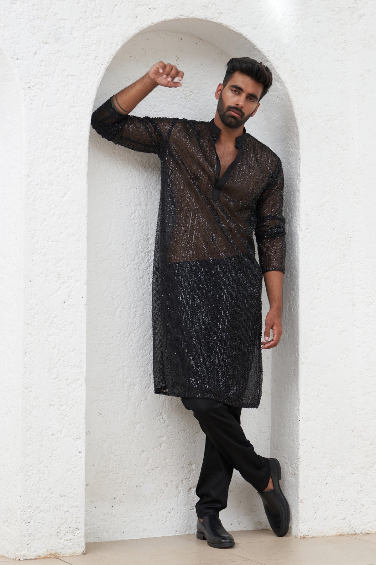 Emir Black Kurta Pants Set