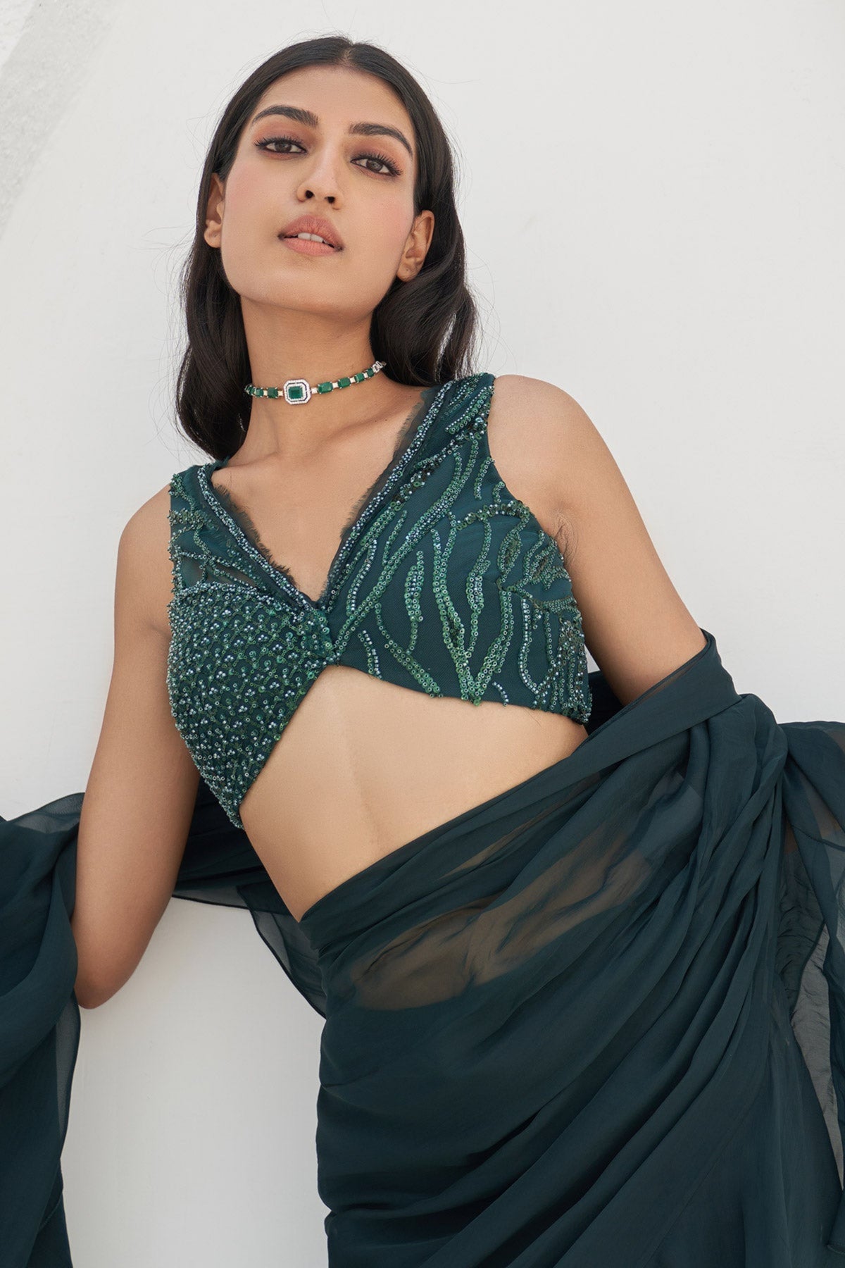 Tamia  Pre-stitched Saree And Belt