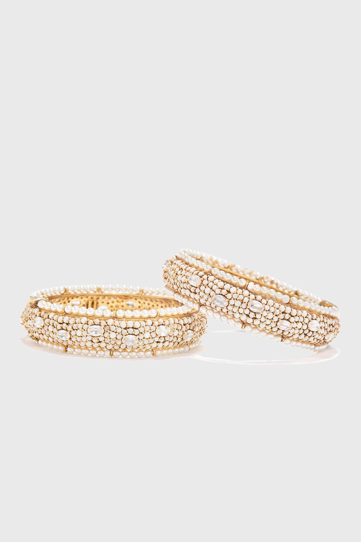 Ivory Gold Silver Bangle