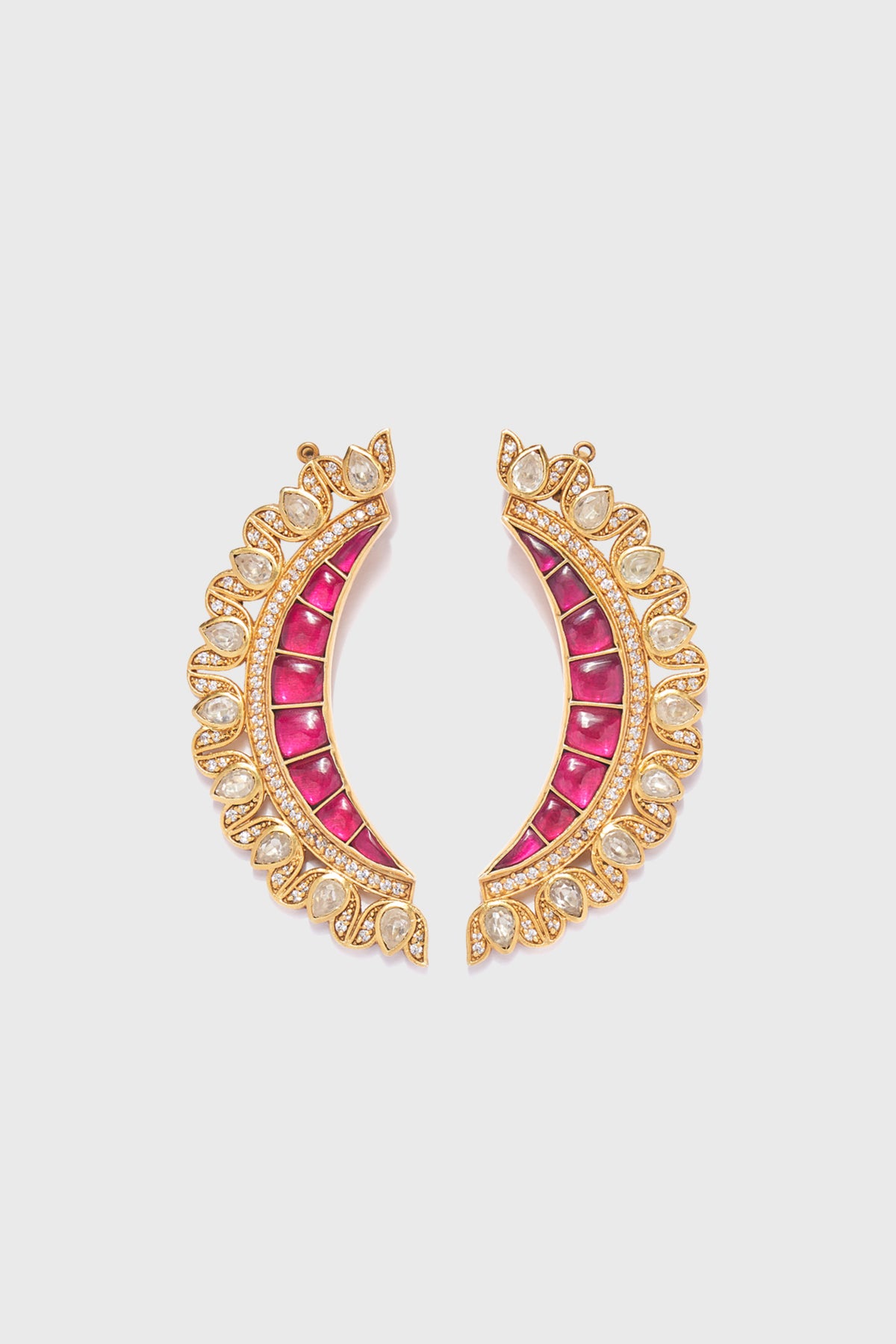 Ruby Silver Ear Cuffs