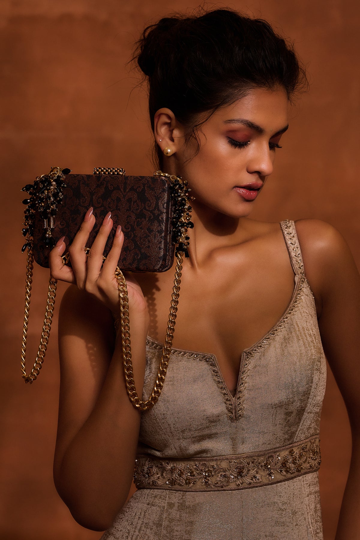 Copper Brocade Bag