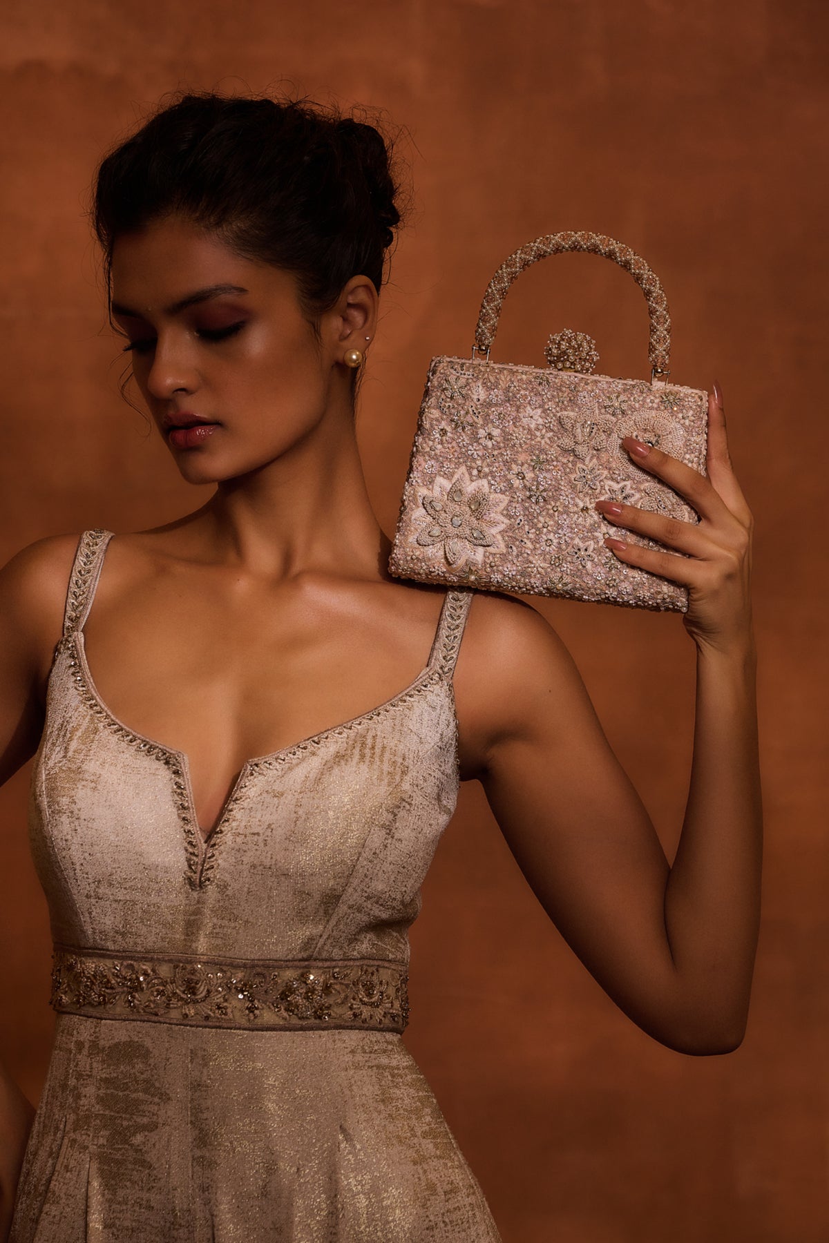 Blush Brocade Bag