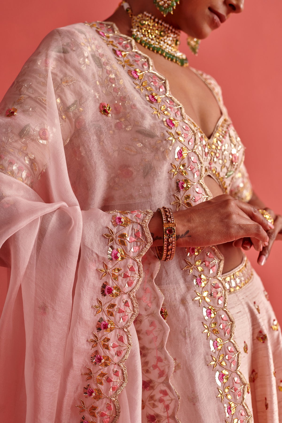 Powdered Pink Lehenga Set