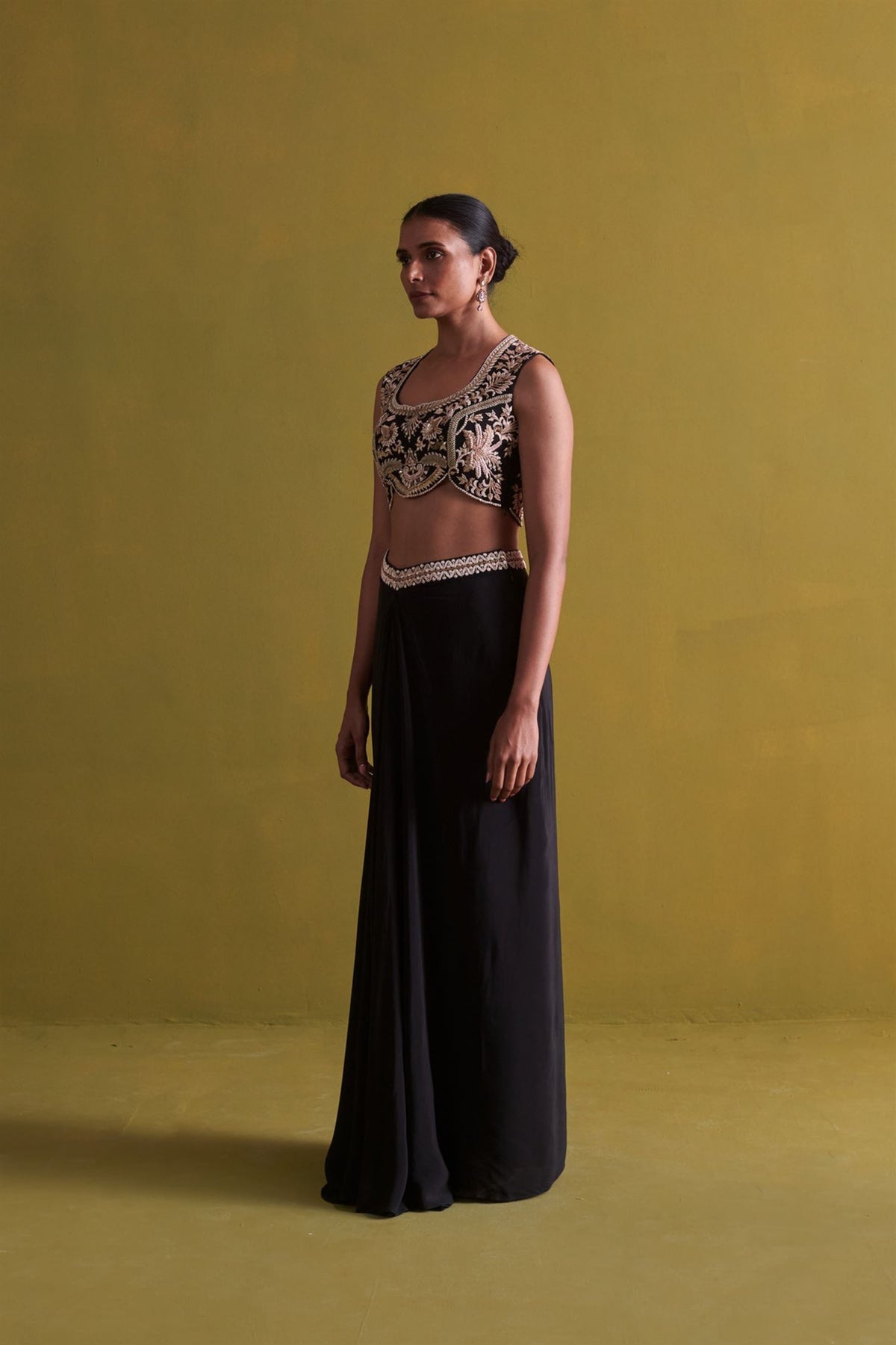 Black Embroidered Co-ord Set