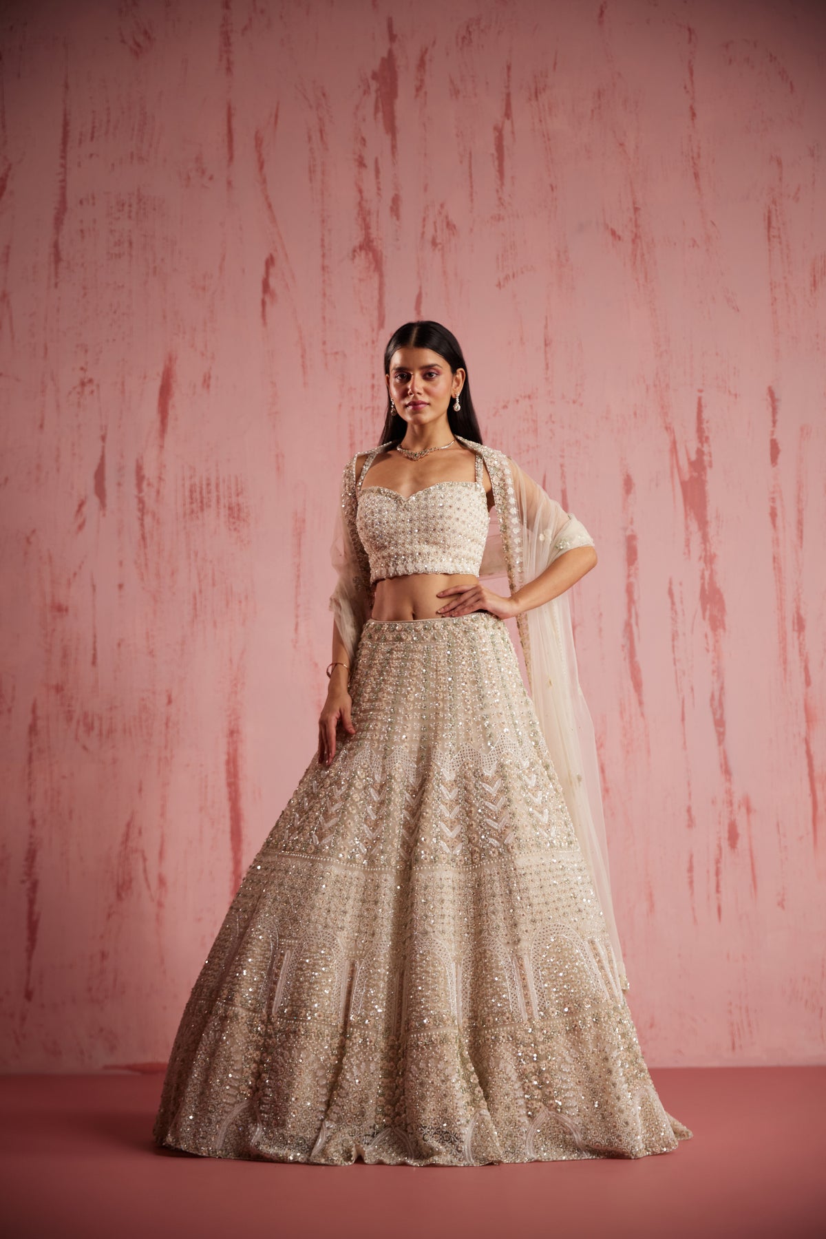 Abida Ivory Lehenga Set