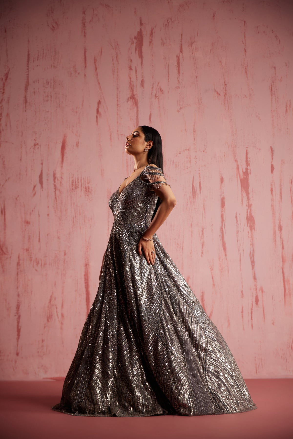 Amber Silver Gown