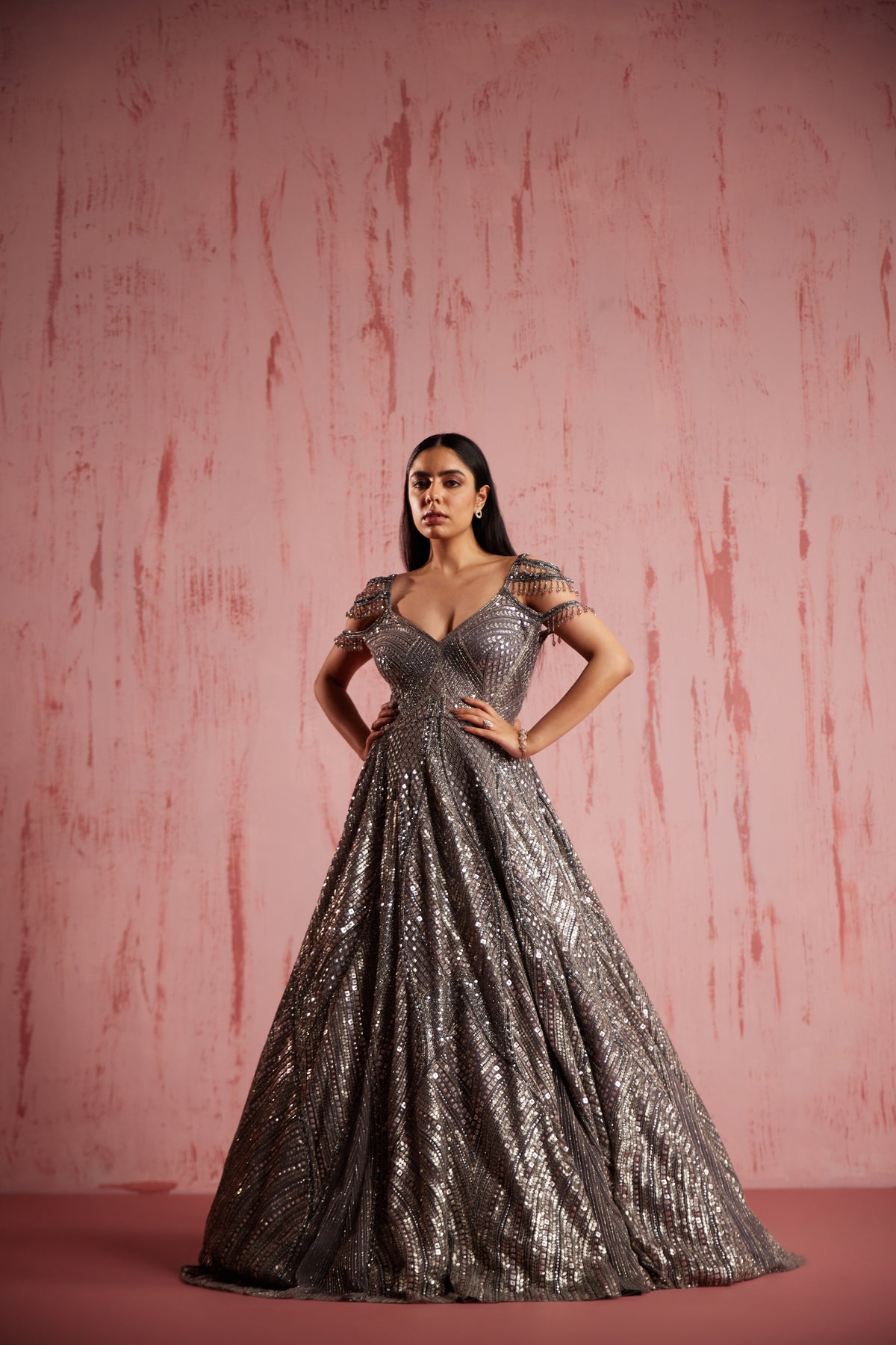 Amber Silver Gown