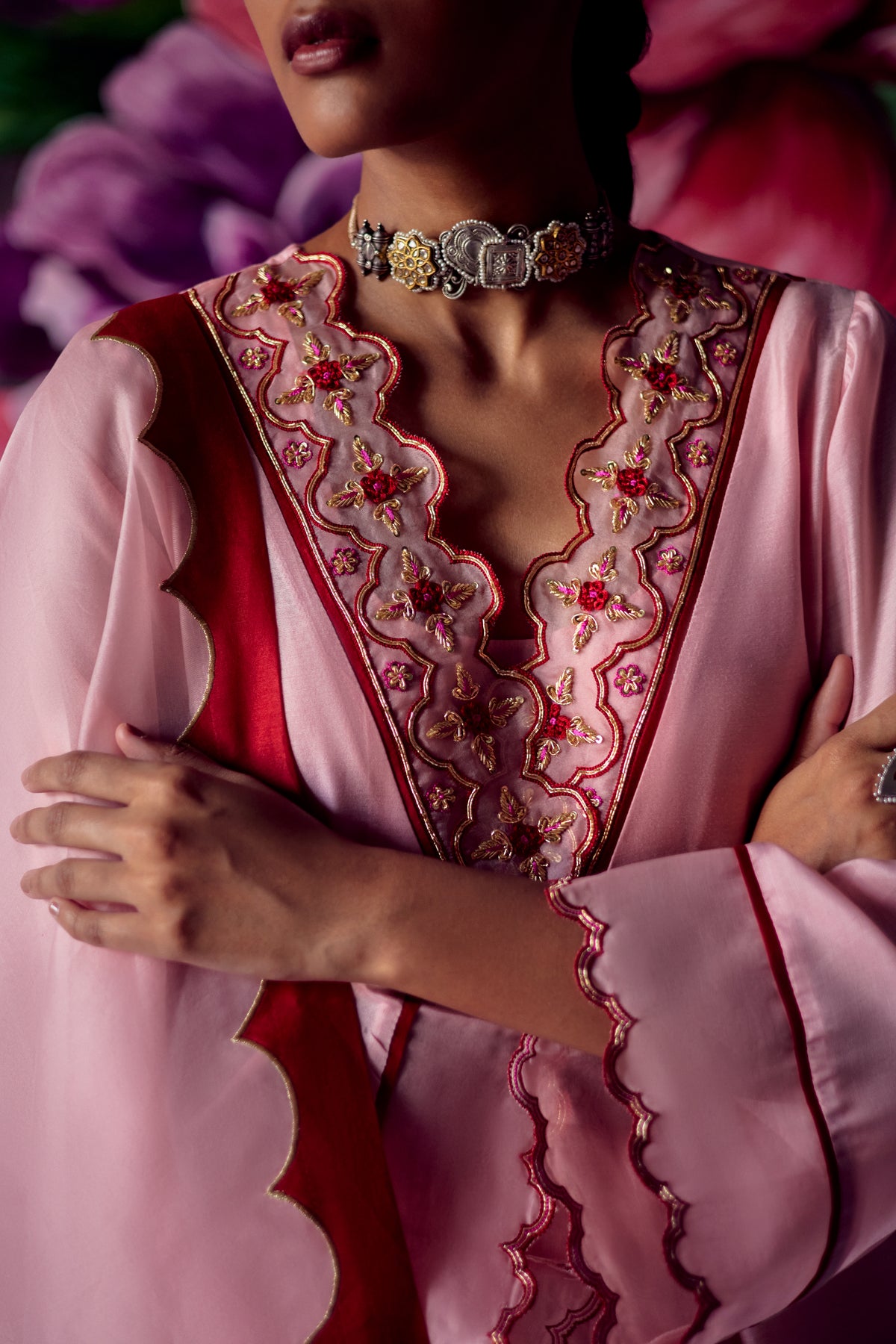 Pratibha Peach Kurta Set
