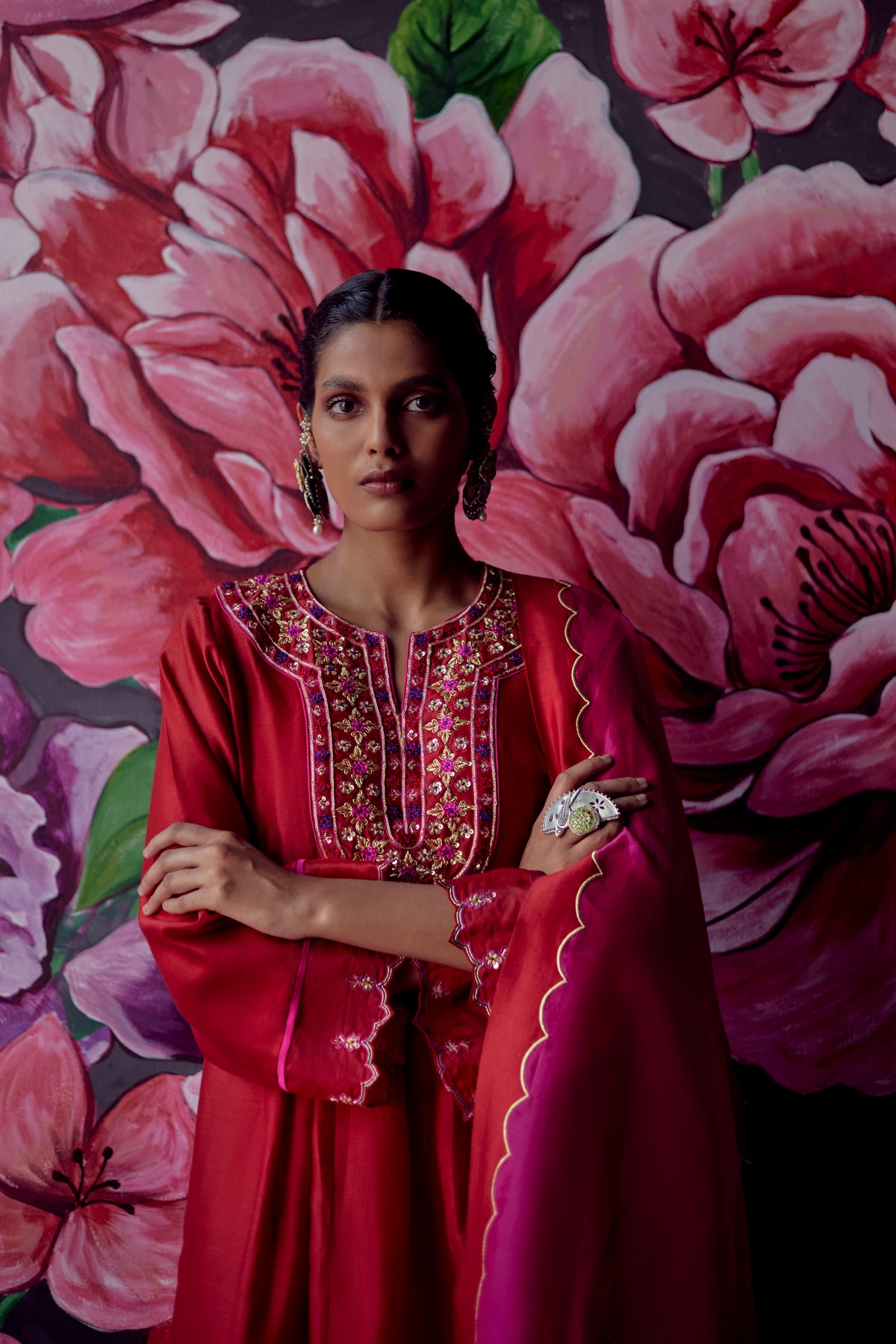 Gulnaaz Red Kurta Set