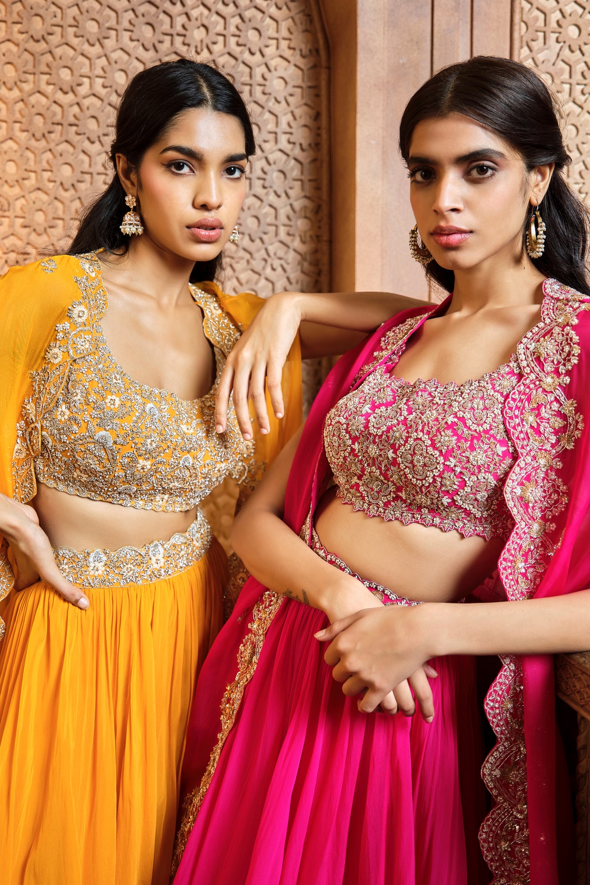Yellow Gold Cape Skirt Set