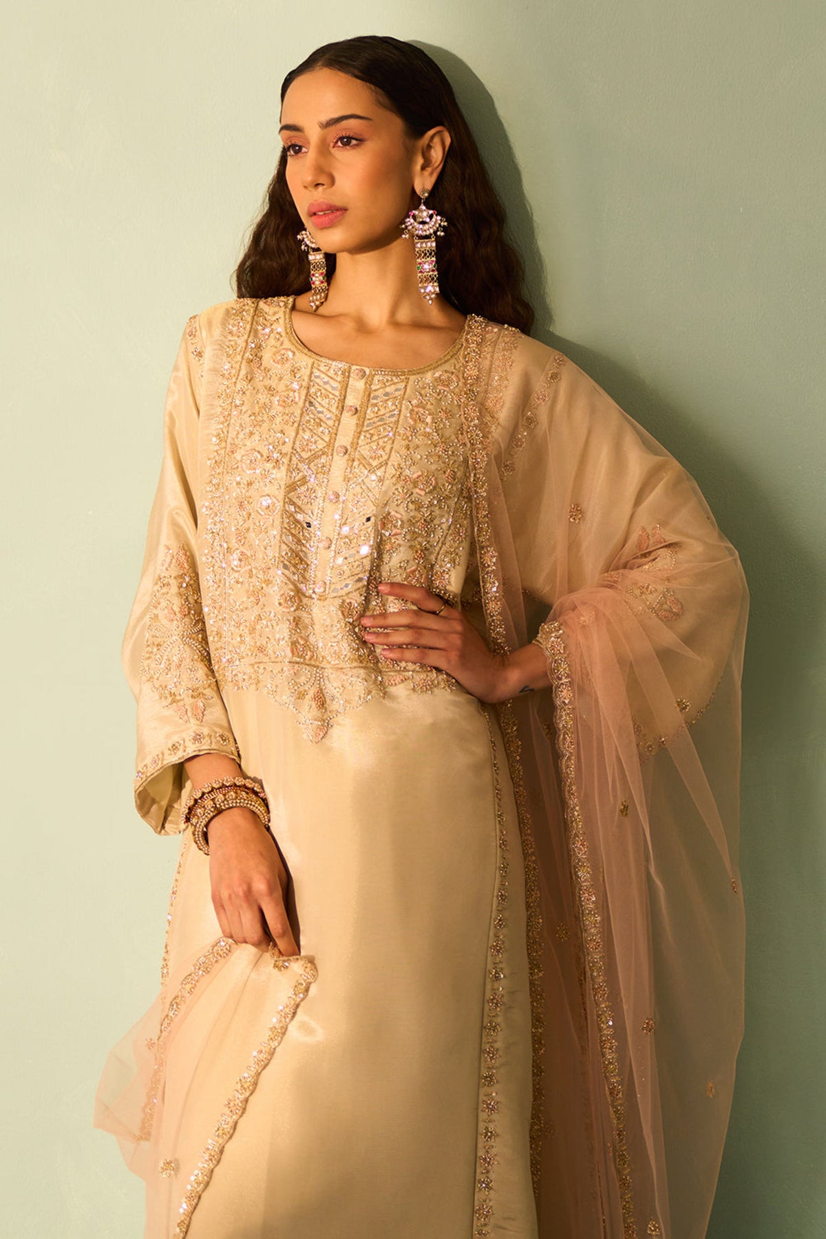 Gold Tissue Choga Set
