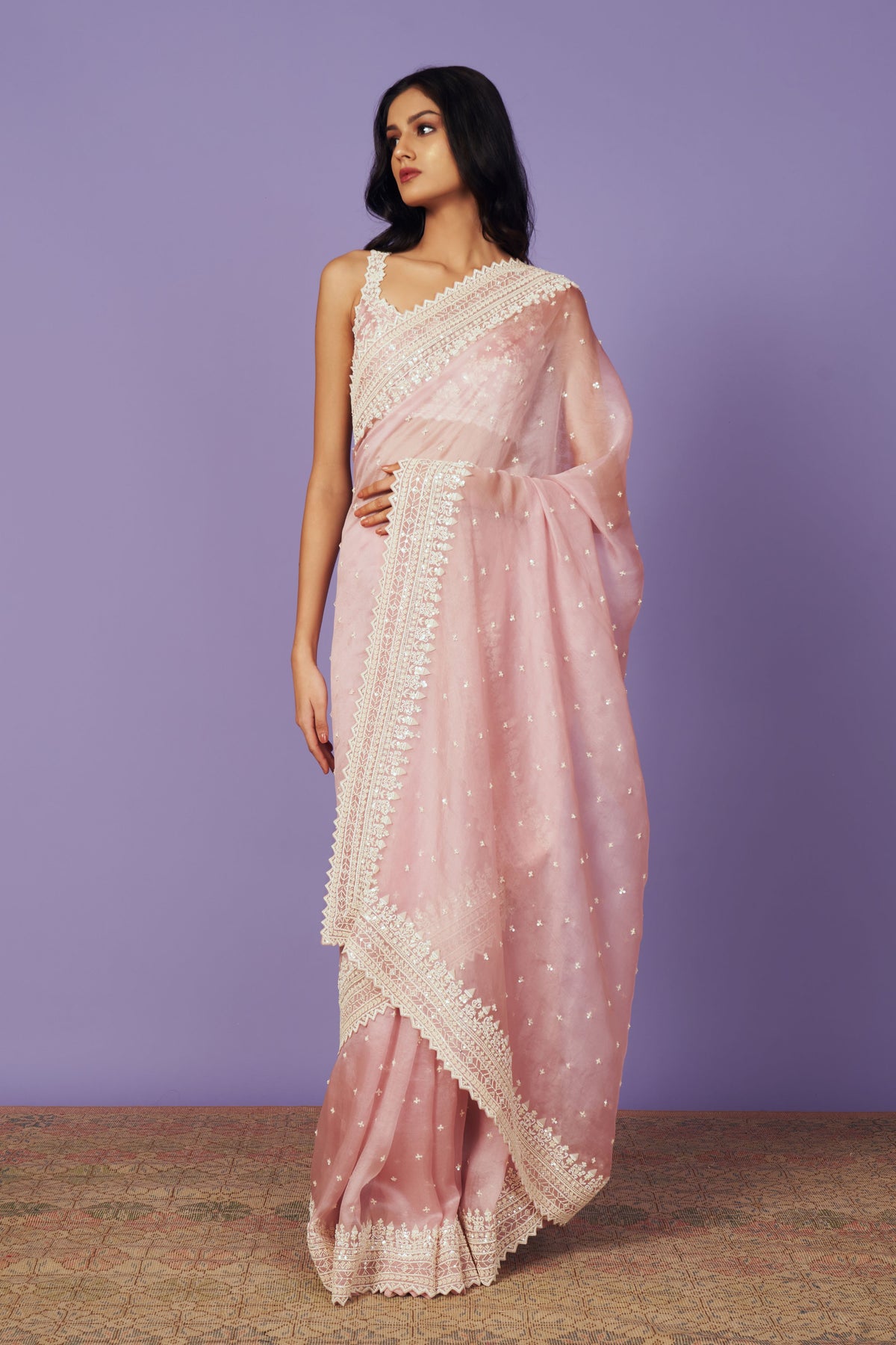 Saahira Pink Saree Set