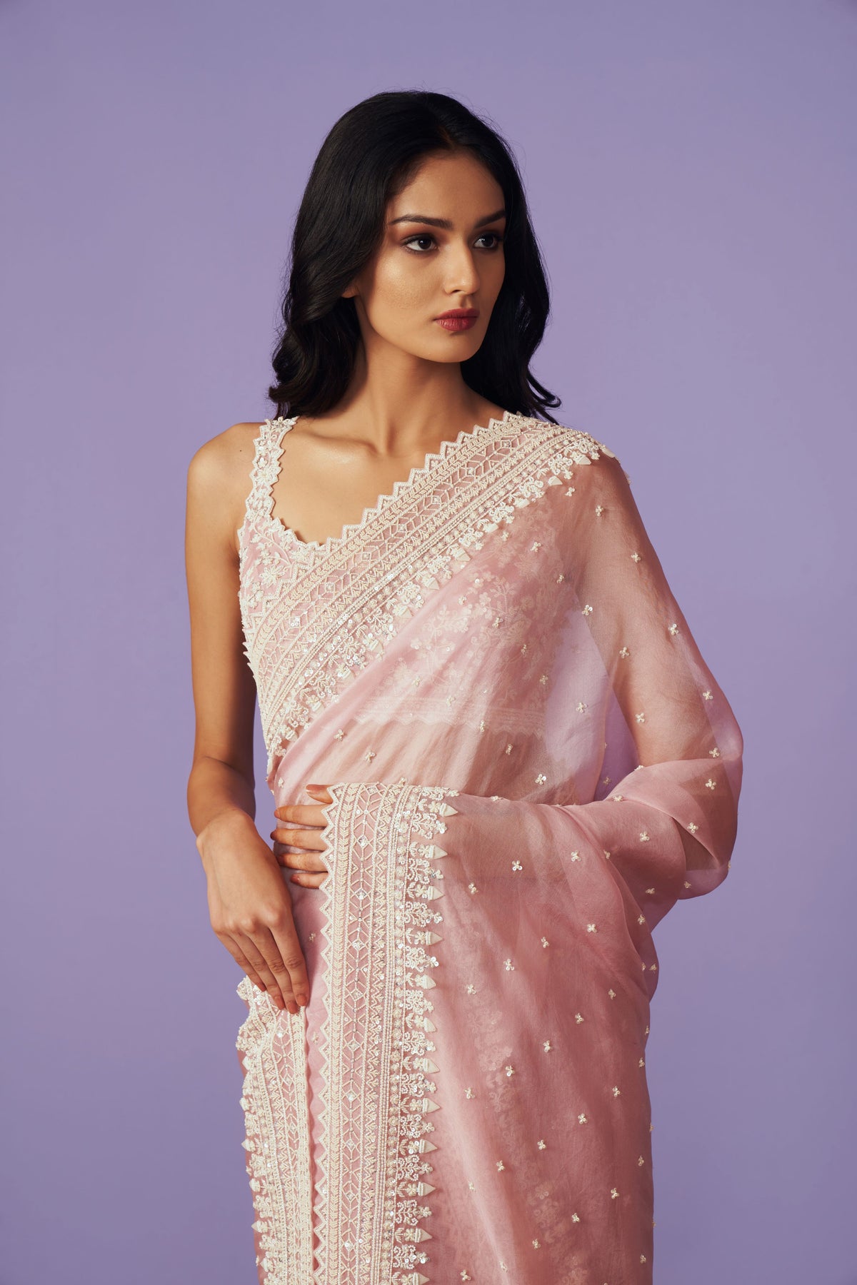 Saahira Pink Saree Set