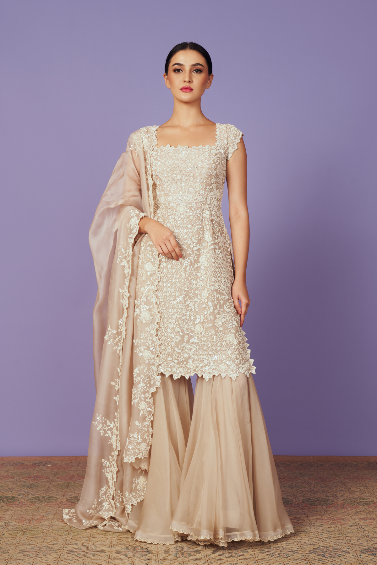 Mughal Pearl Sharara Set