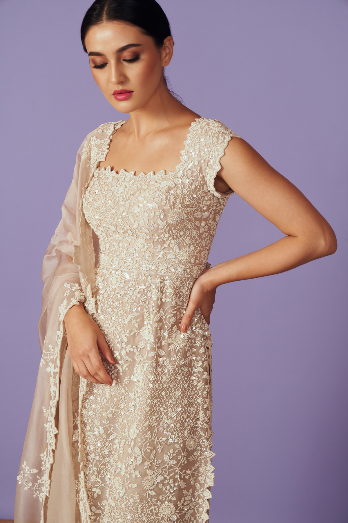 Mughal Pearl Sharara Set