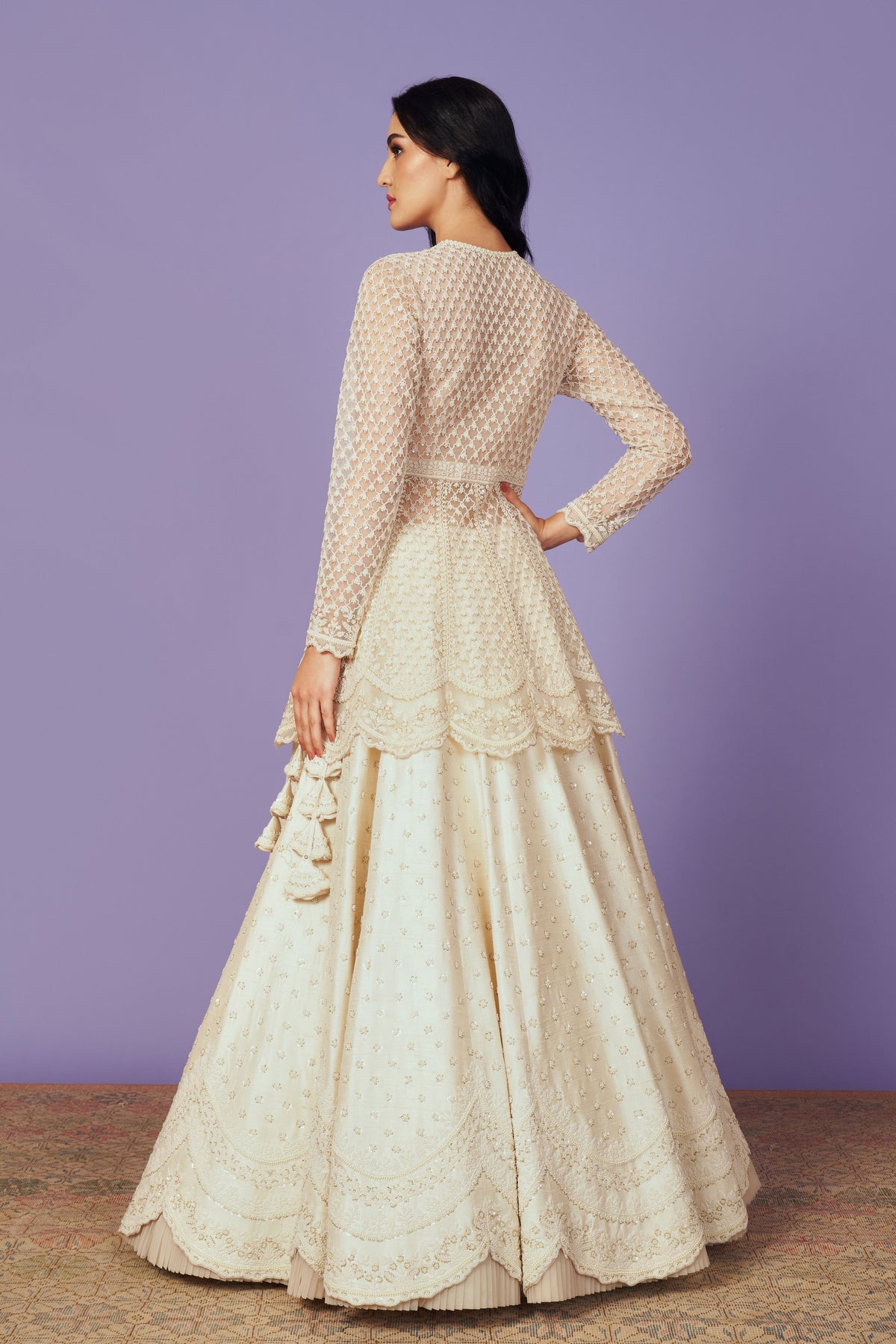 Ivory Mughal Pearl Jacket Set