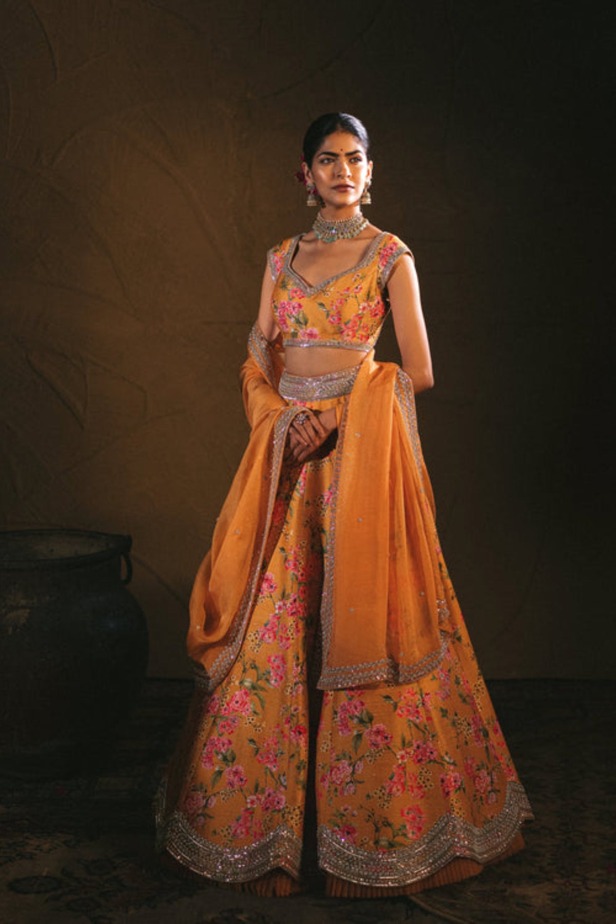 Mustard hemani lehenga