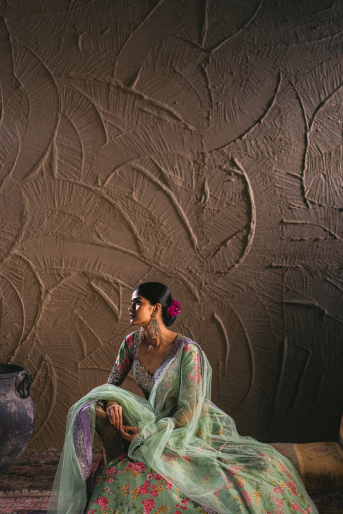 Sea green manya lehenga