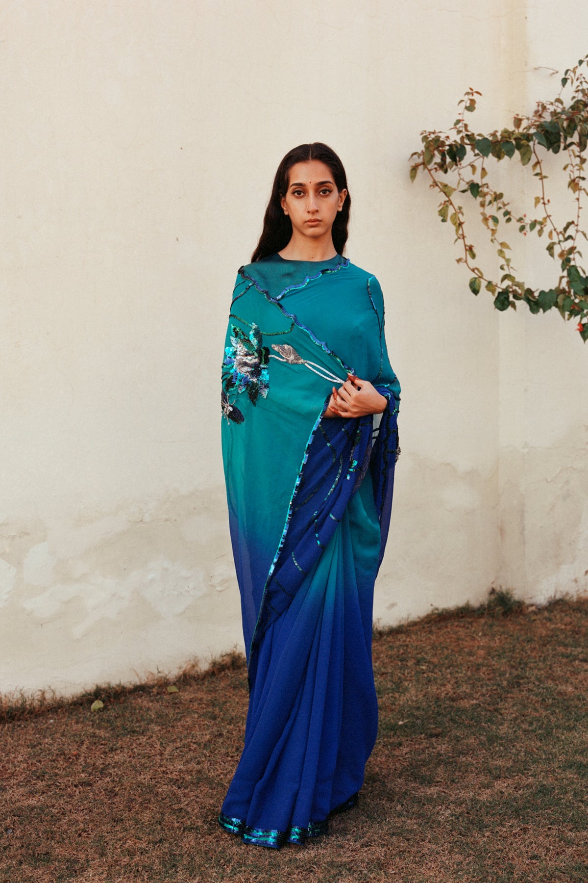 Blue Manipura Lotus Series Saree