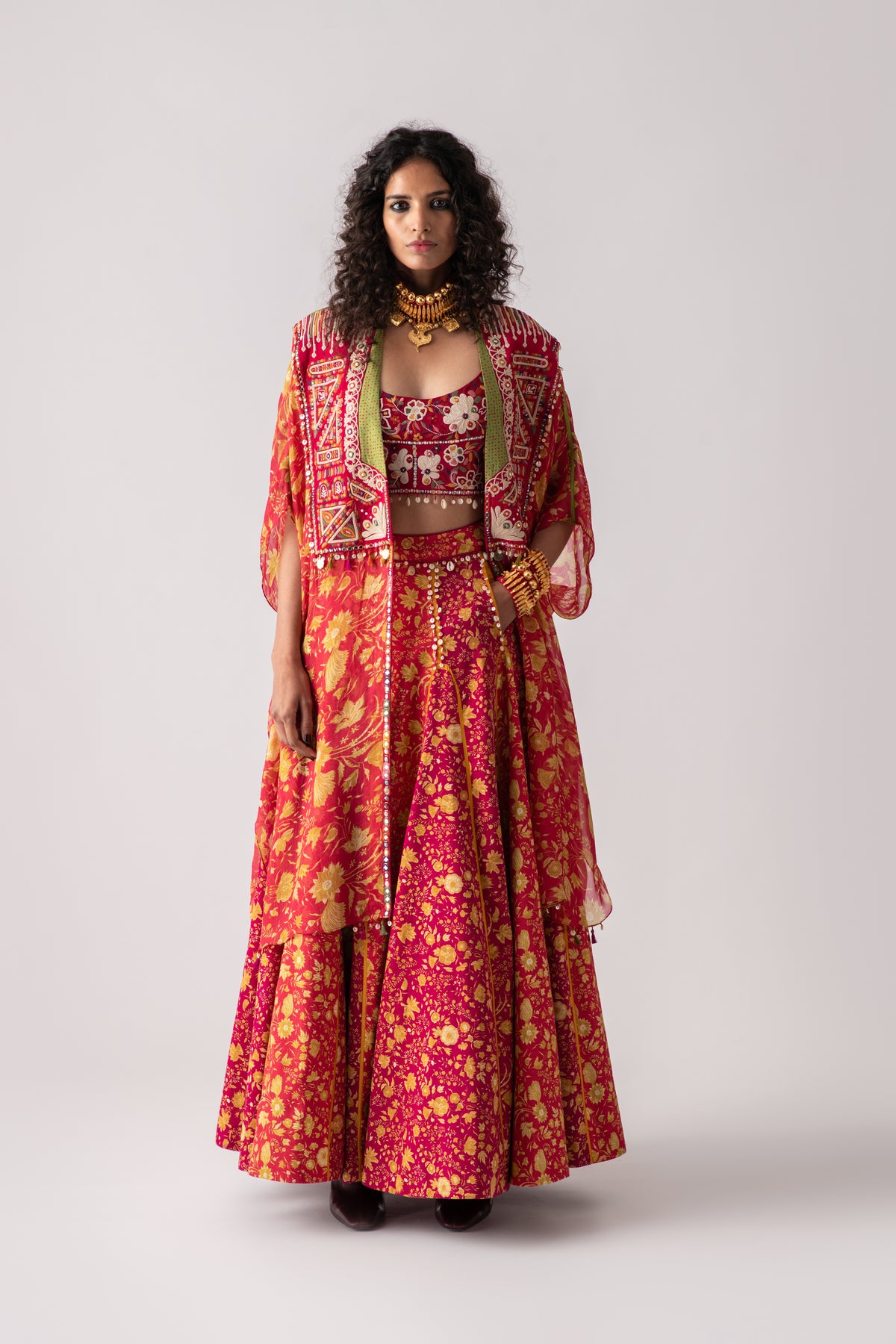 Pink nakshatra lehenga set