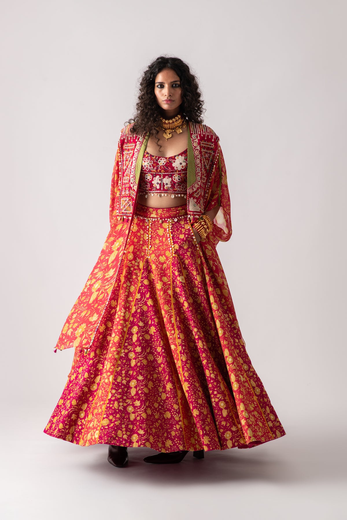 Pink nakshatra lehenga set