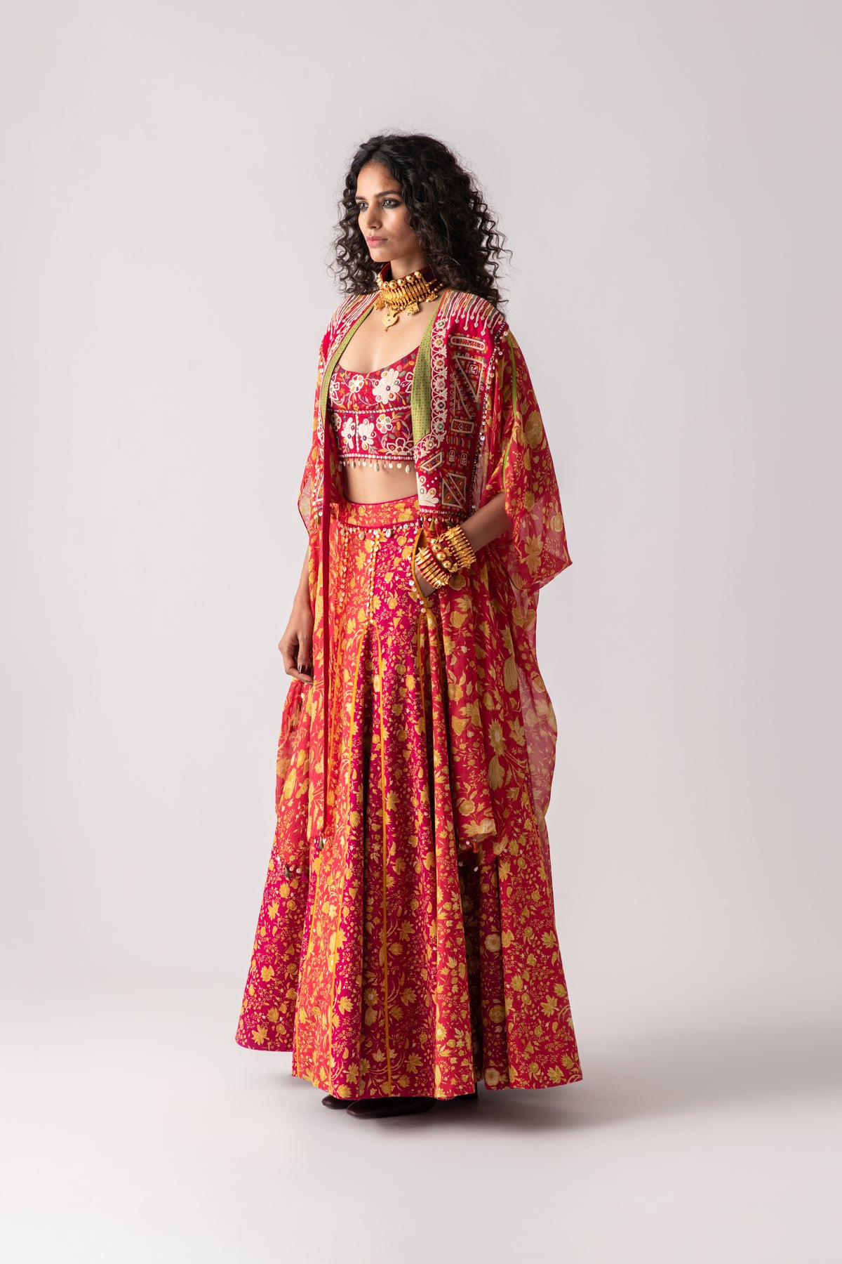 Pink nakshatra lehenga set