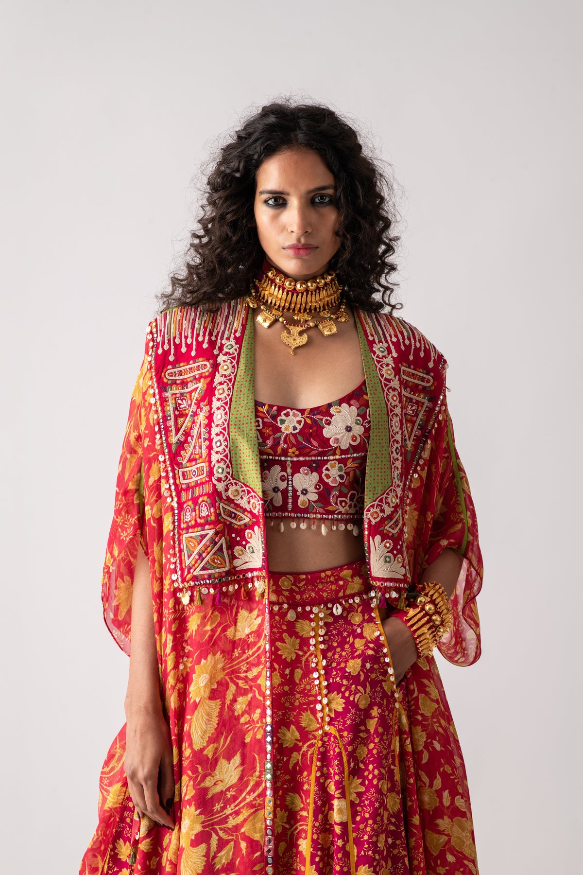 Pink nakshatra lehenga set