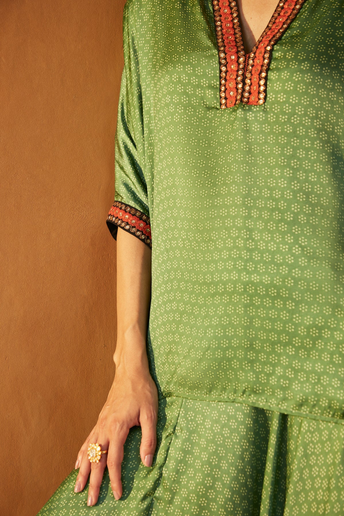 Green Kaftan And Dhoti
