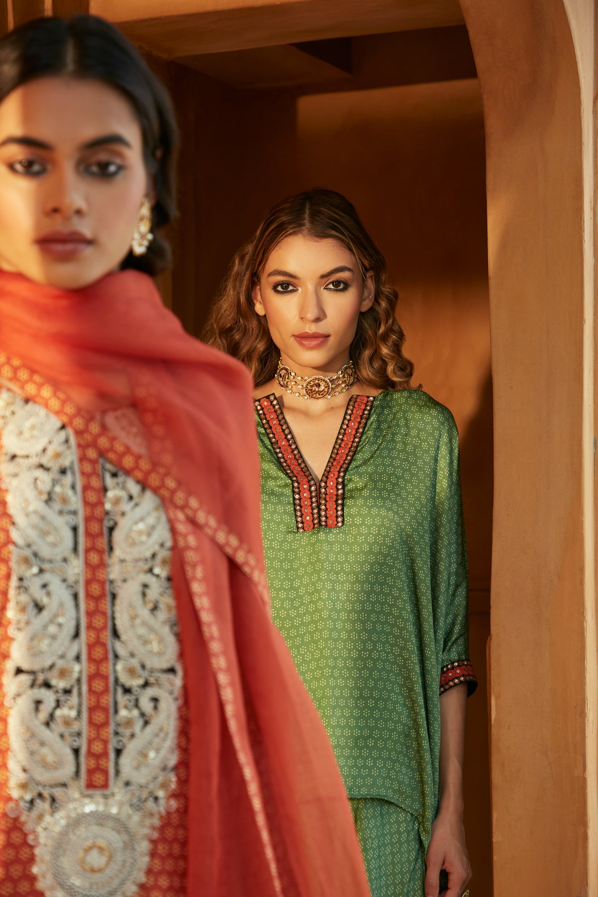 Green Kaftan And Dhoti
