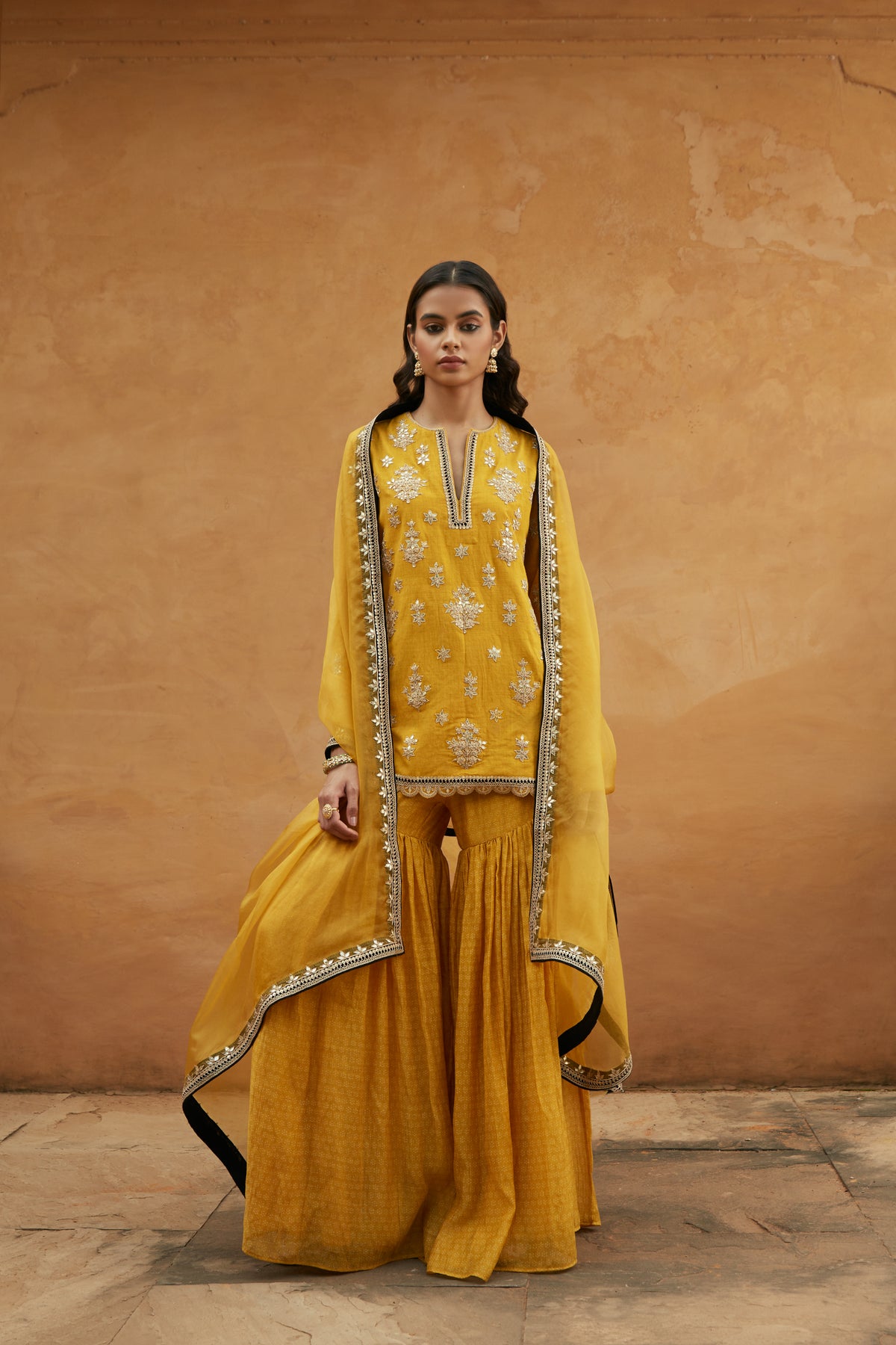 Short Kurti And Sharara Set