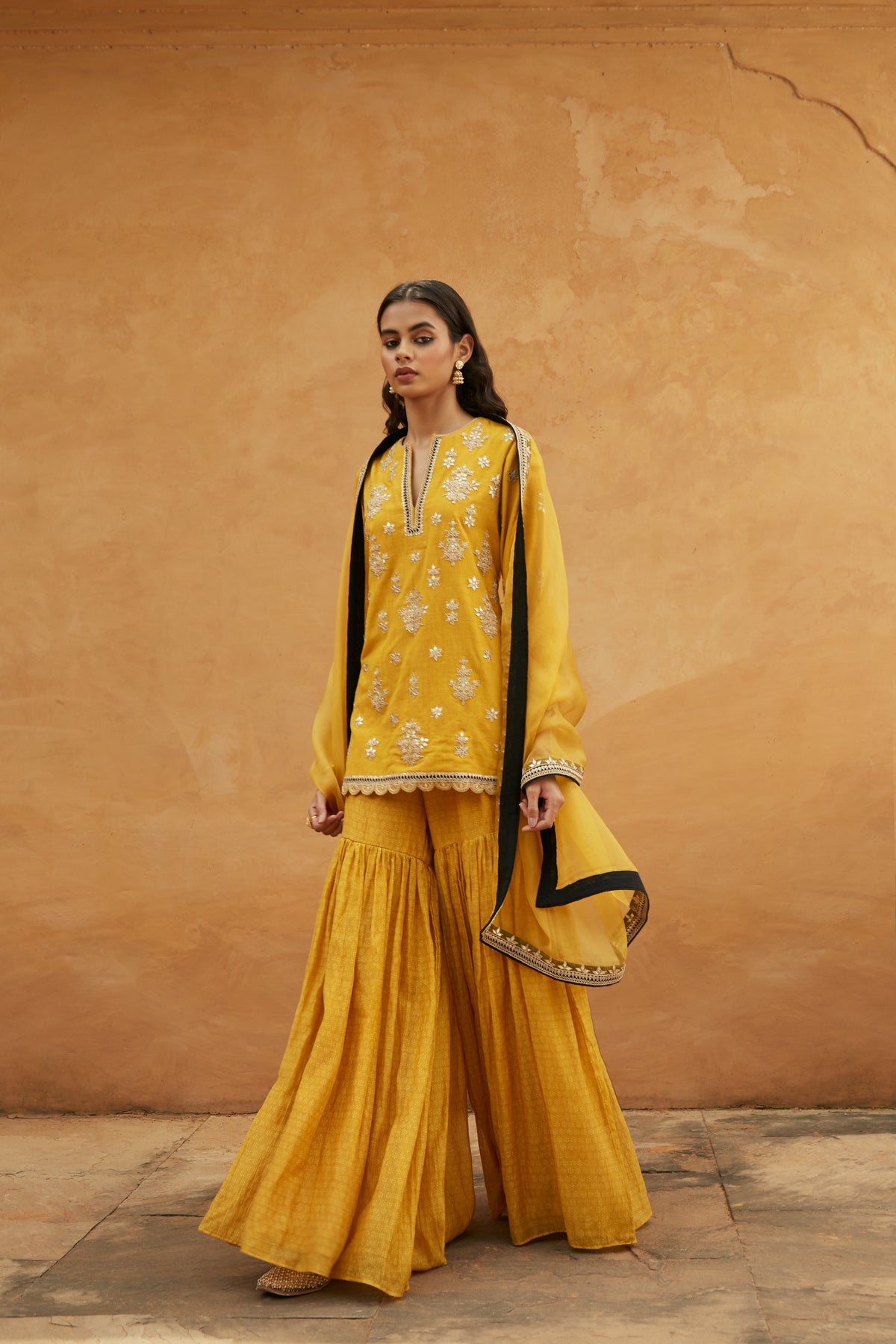 Short Kurti And Sharara Set
