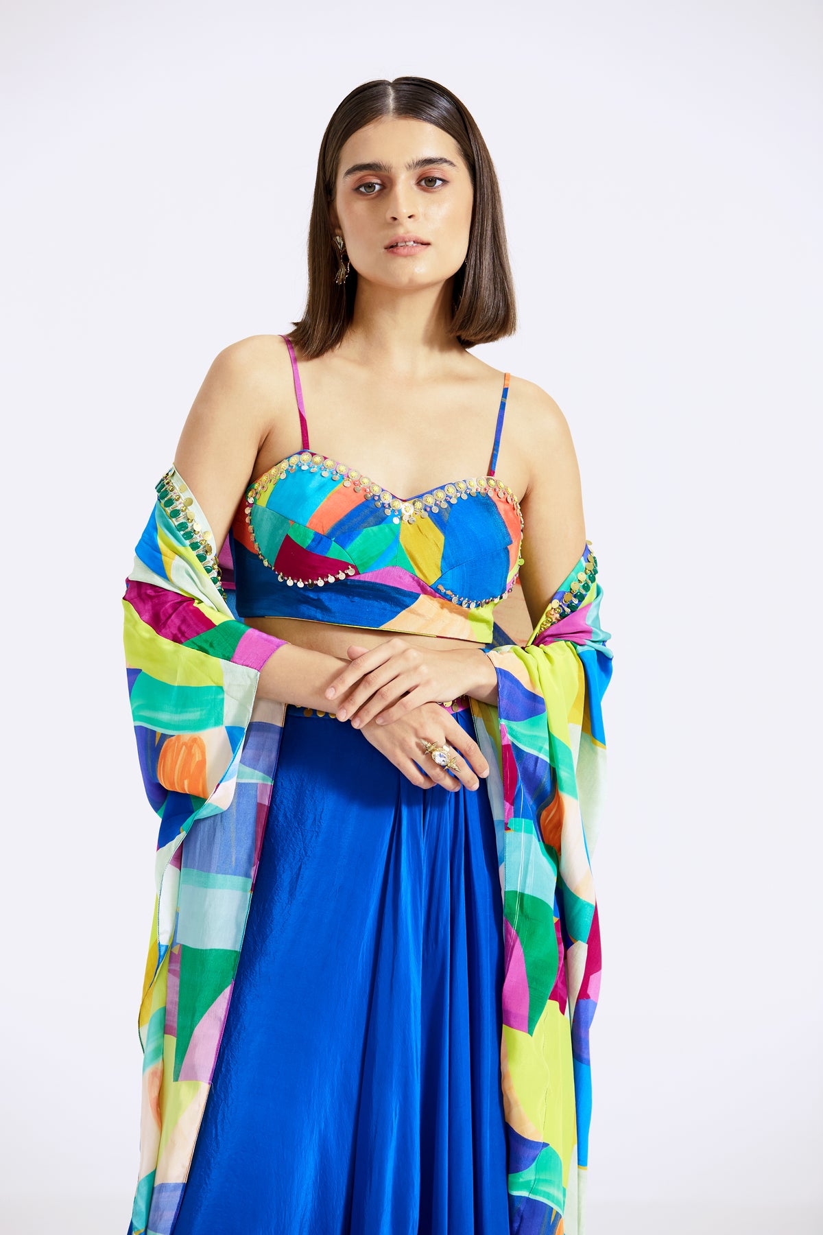 Multicoloured Skirt Set