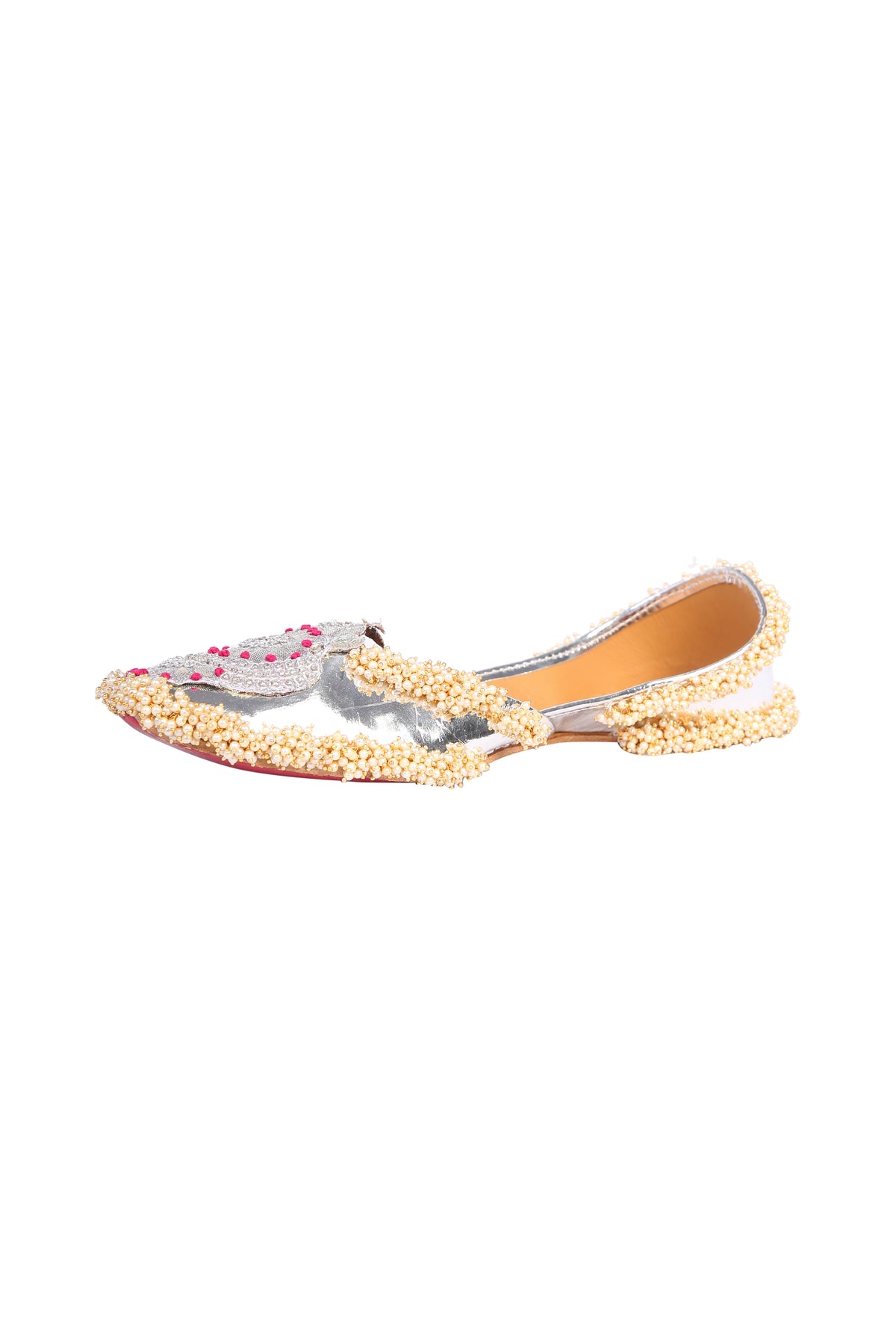 Silver crown jutti
