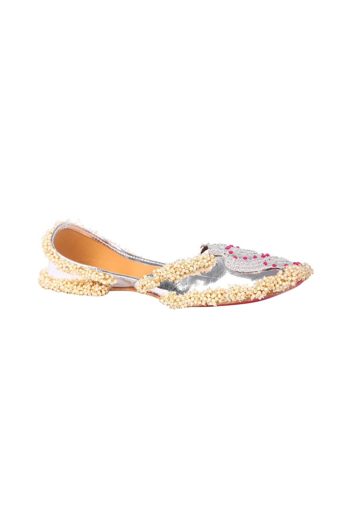 Silver crown jutti