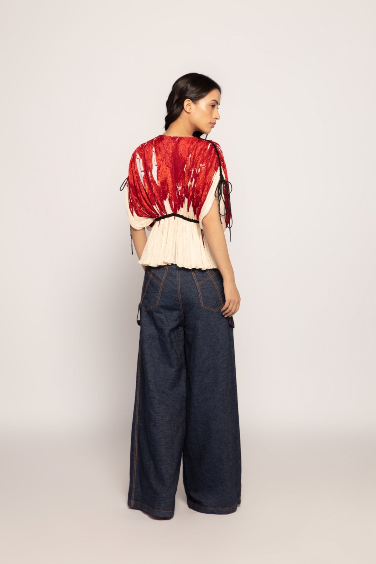 Bandhani Kaftan Blouse With Jeans