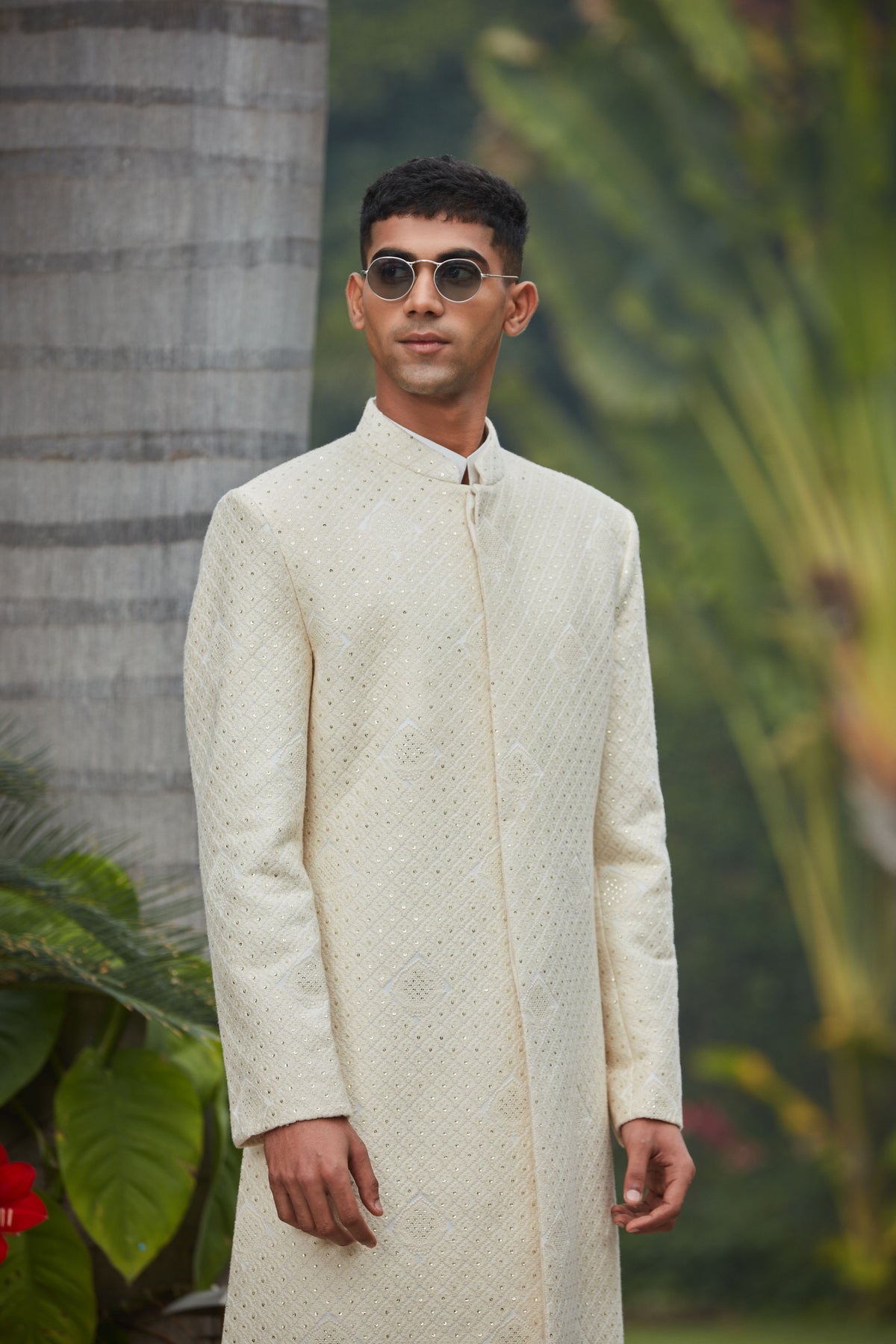 Adyat Chikankari Achkan Jacket Set