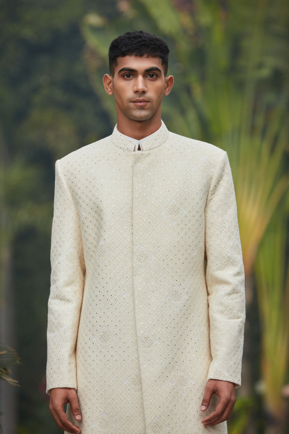 Adyat Chikankari Achkan Jacket Set