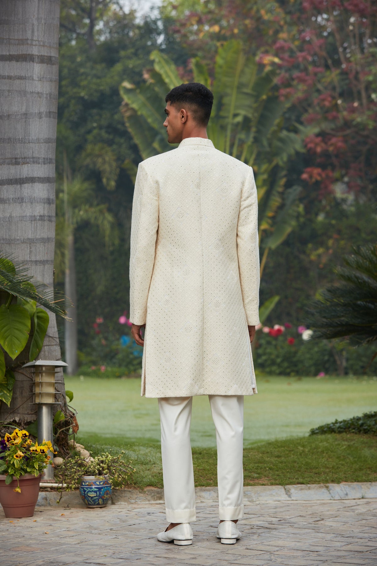 Adyat Chikankari Achkan Jacket Set