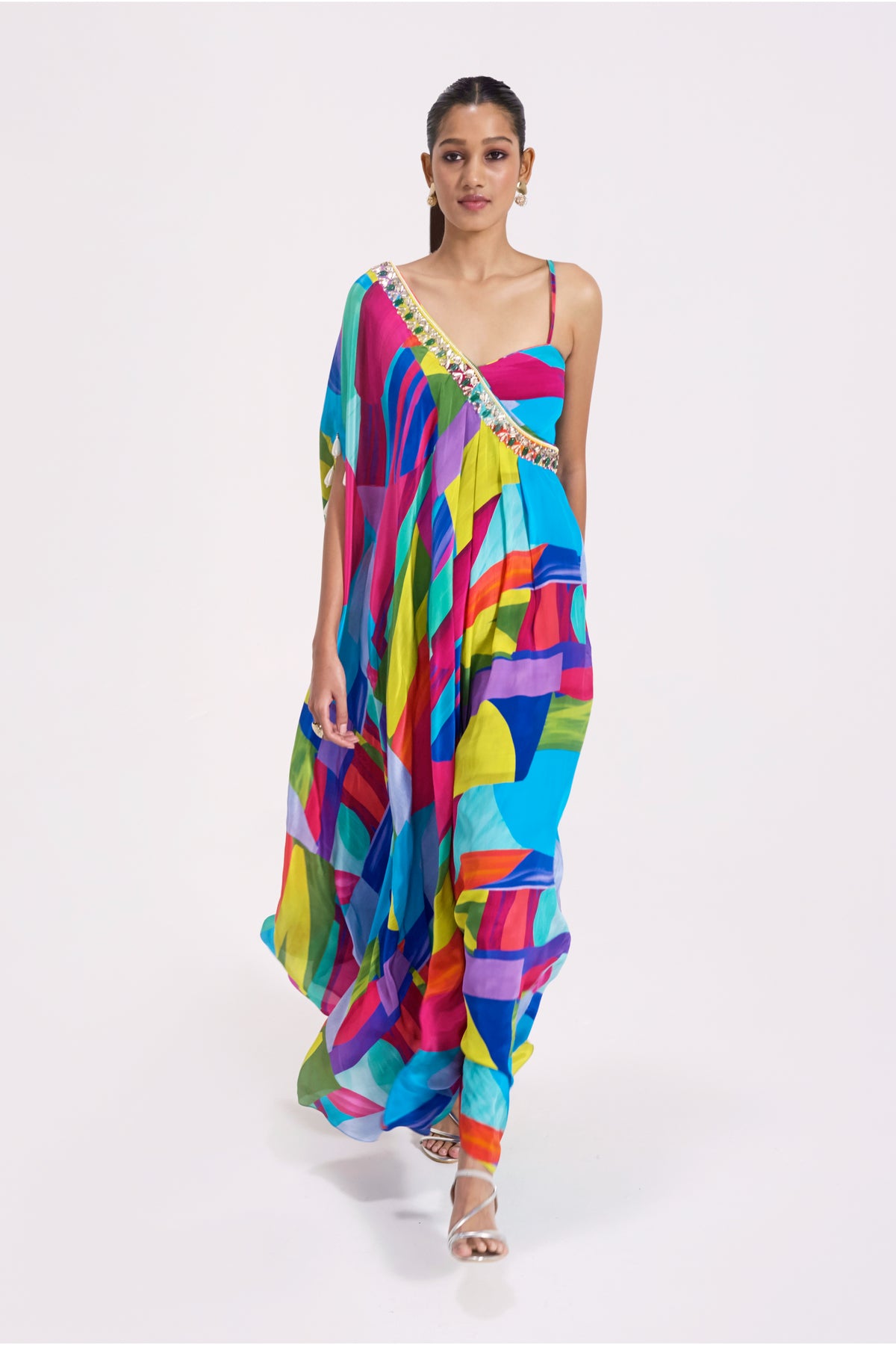 Multicoloured Asymmetric Dress