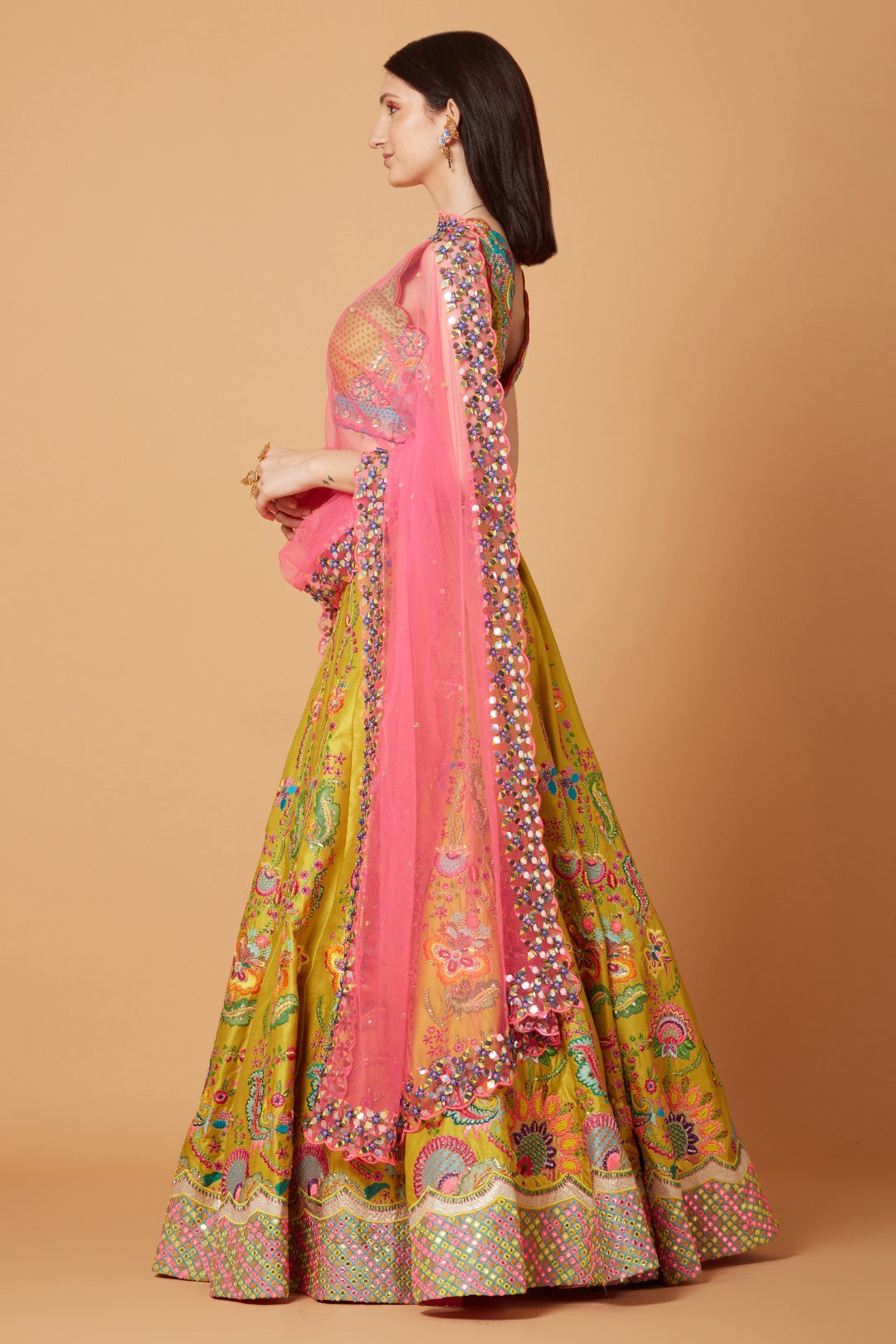 Signature Yellow Floral Embroidered Lehenga Set