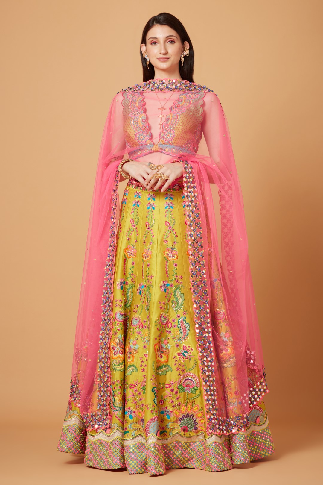 Signature Yellow Floral Embroidered Lehenga Set
